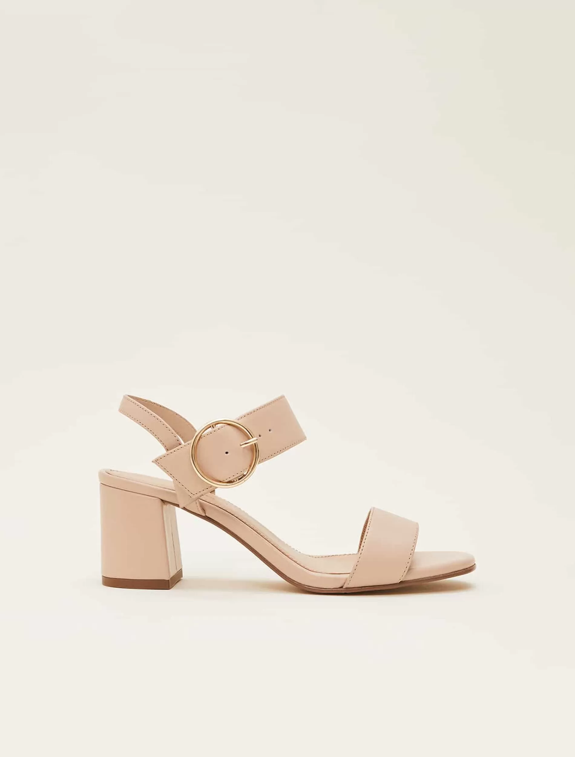 Phase Eight Leather Buckle Sandals Neutral Best Sale