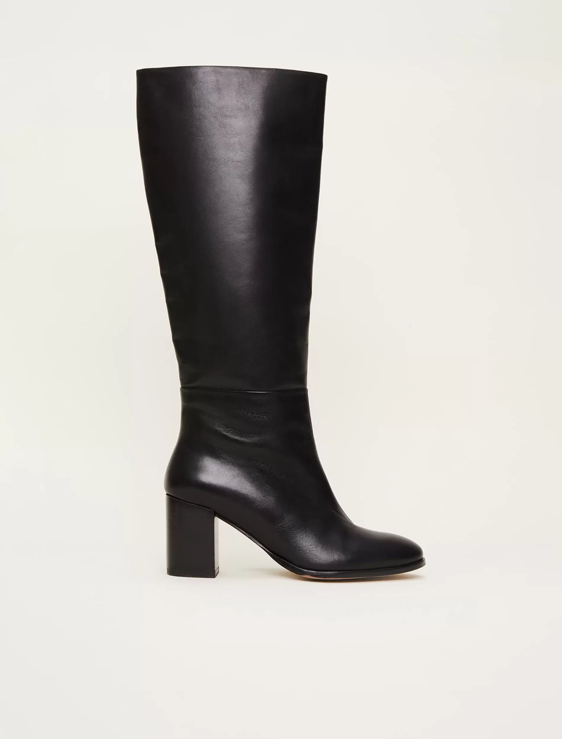 Phase Eight Leather Knee High Boots Black Discount