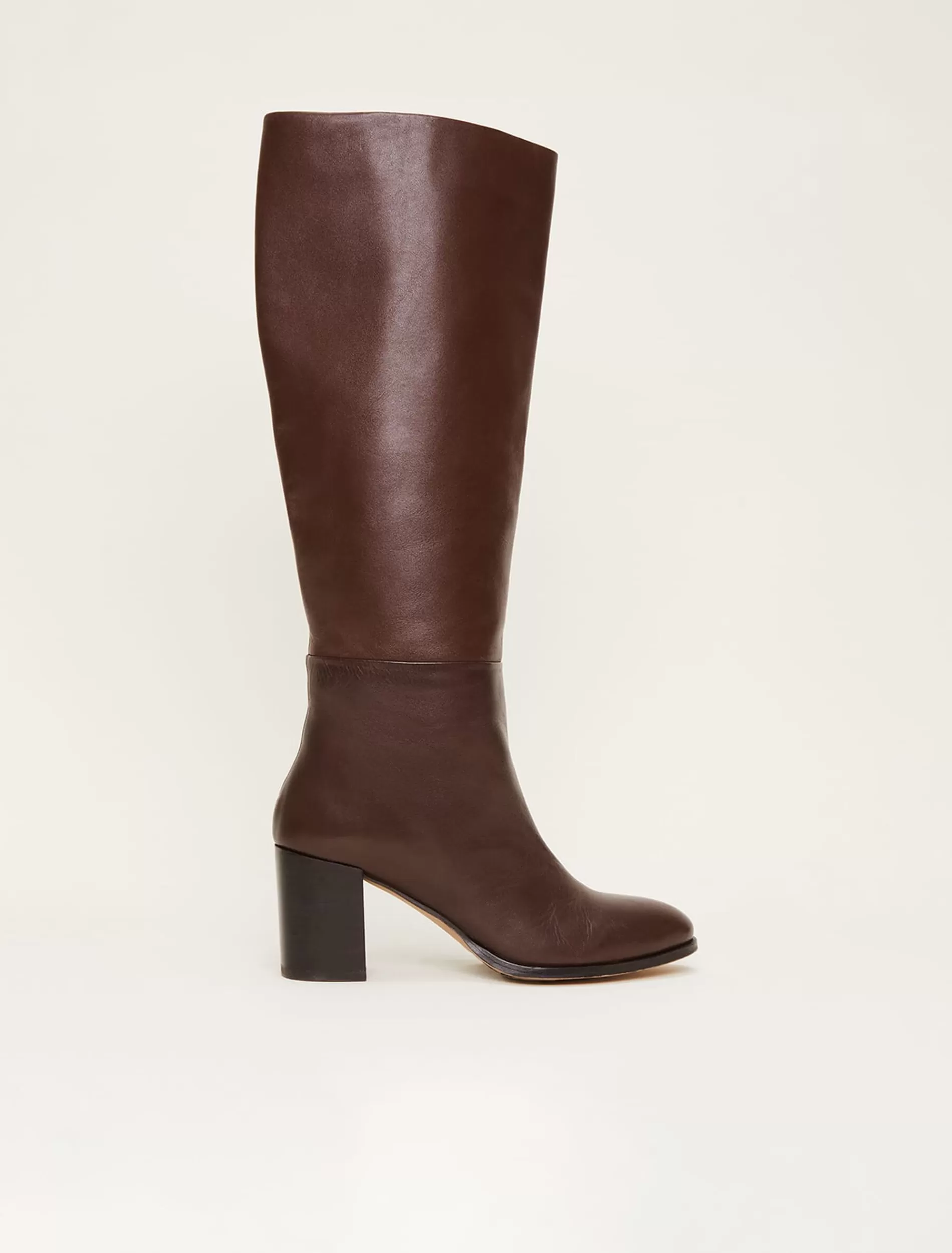 Phase Eight Leather Knee High Boots Chocolate Fashion