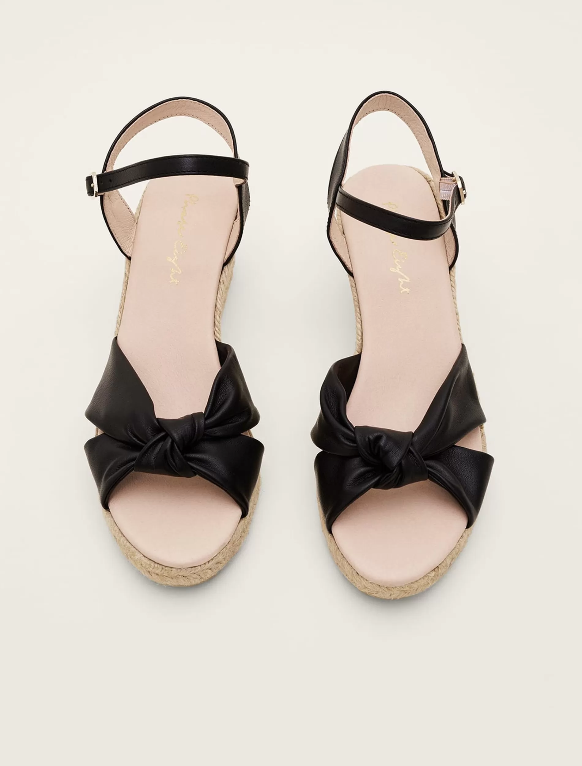 Phase Eight Leather Knot Espadrille Black Hot