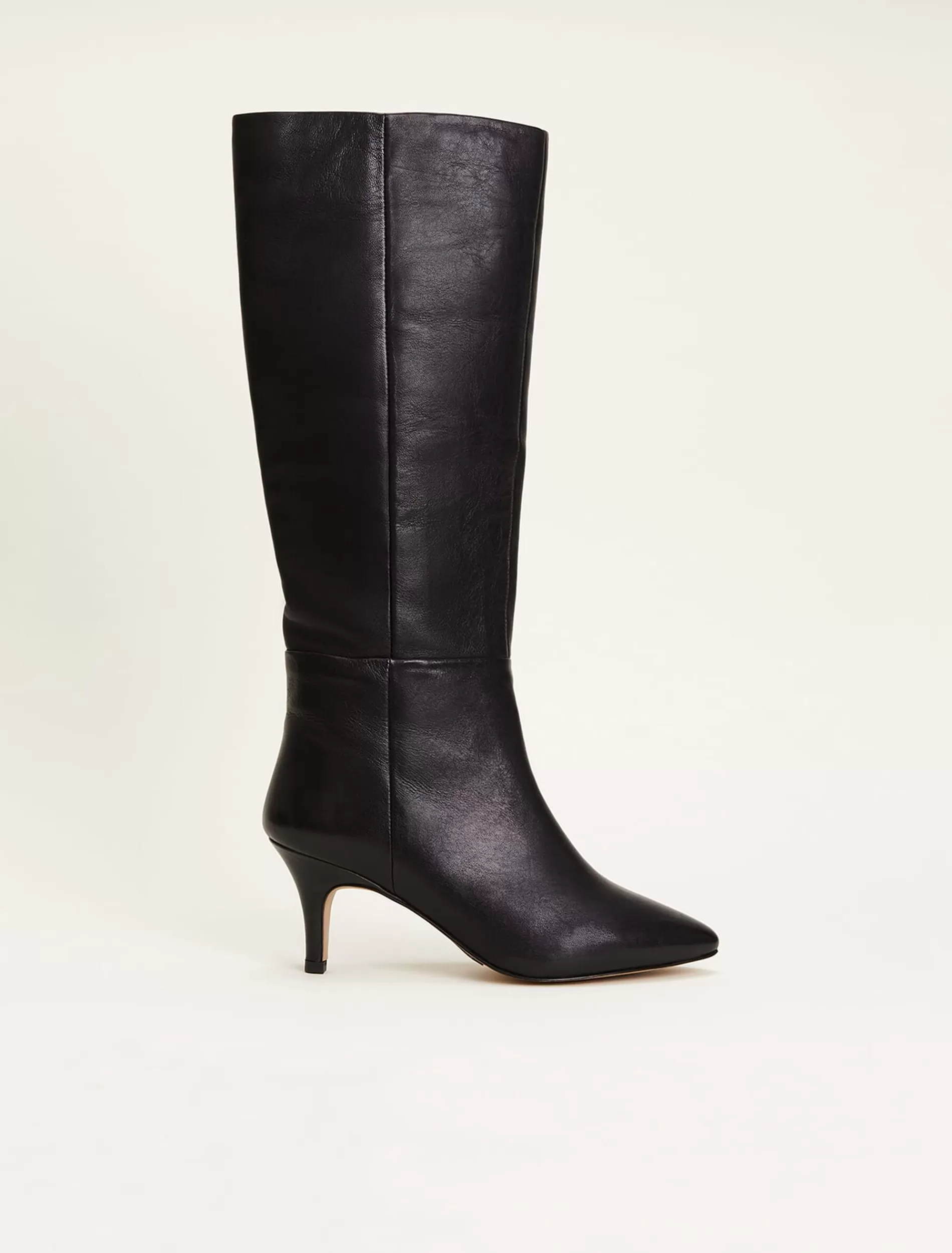 Phase Eight Leather Panelled Knee High Boot Black Sale