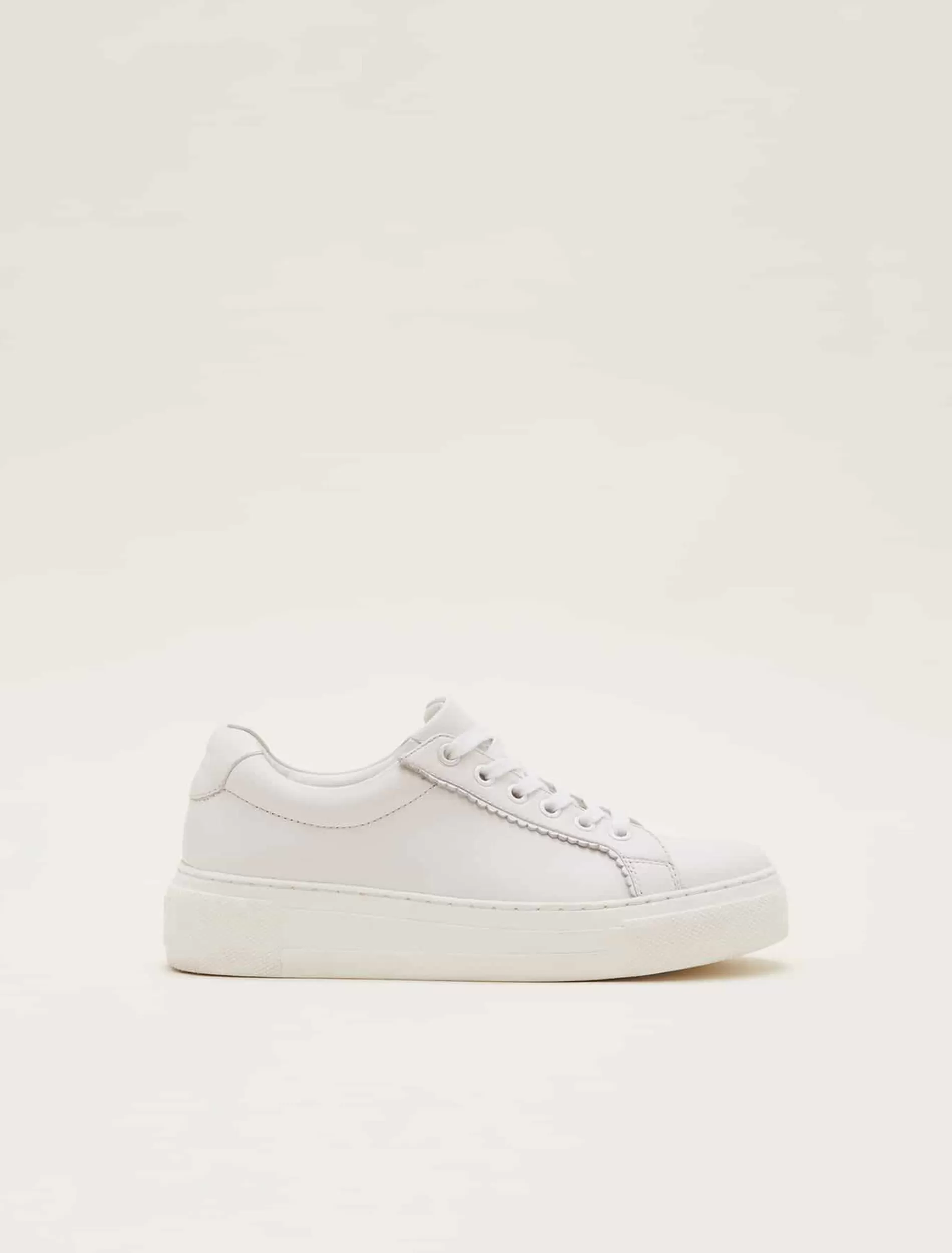 Phase Eight Leather Trainers White New