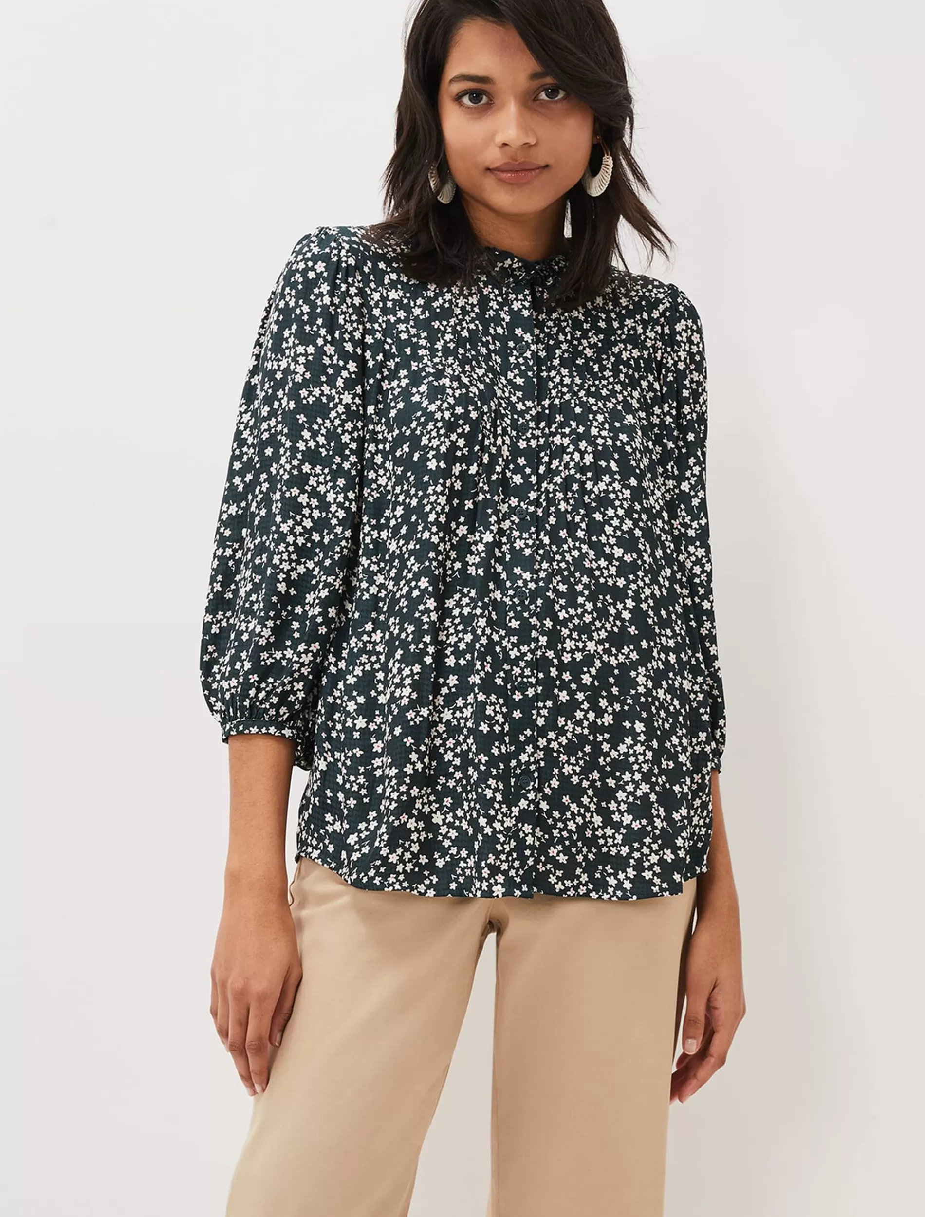 Phase Eight Lennox Ditsy Print Blouse Green/Pink Outlet