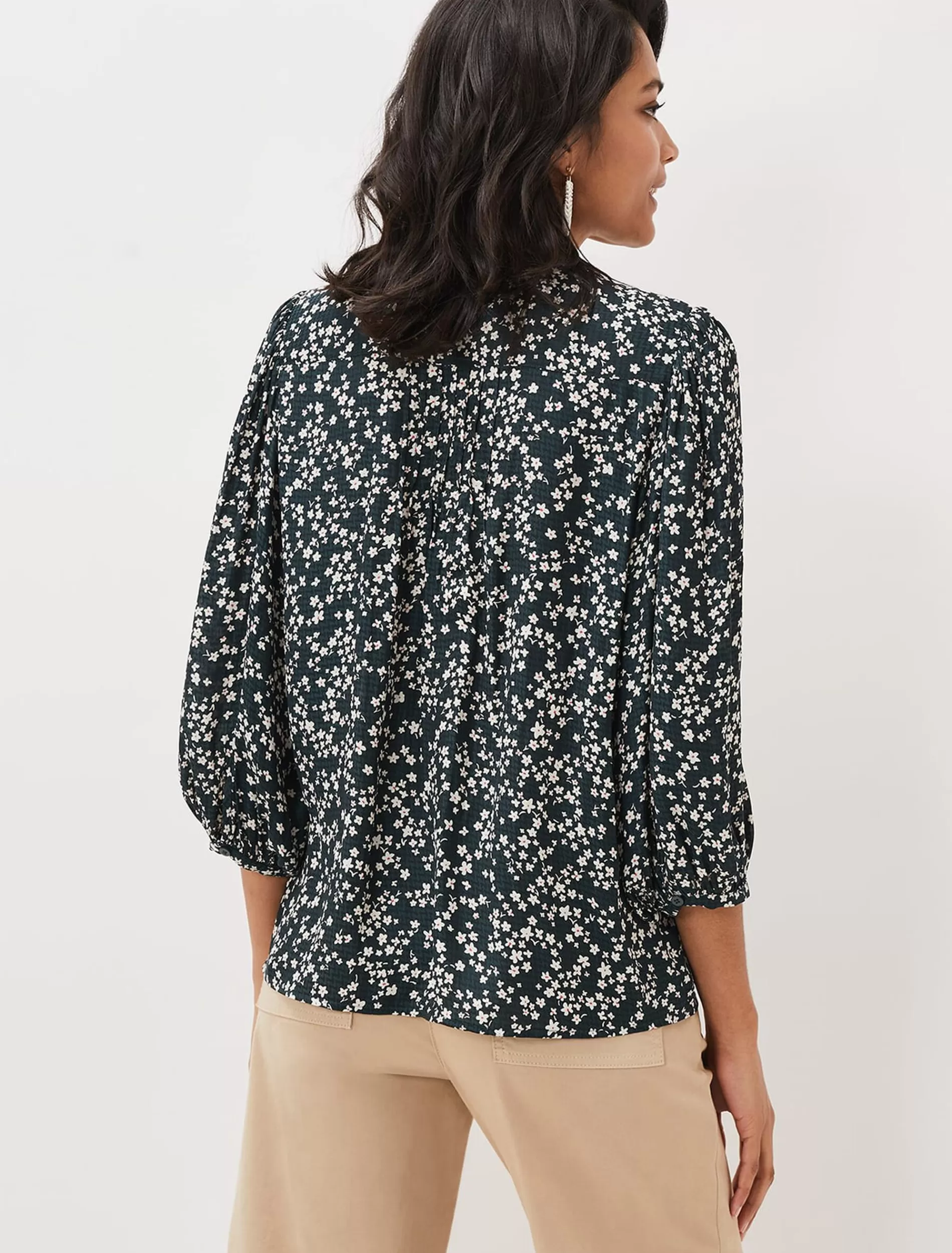 Phase Eight Lennox Ditsy Print Blouse Green/Pink Outlet