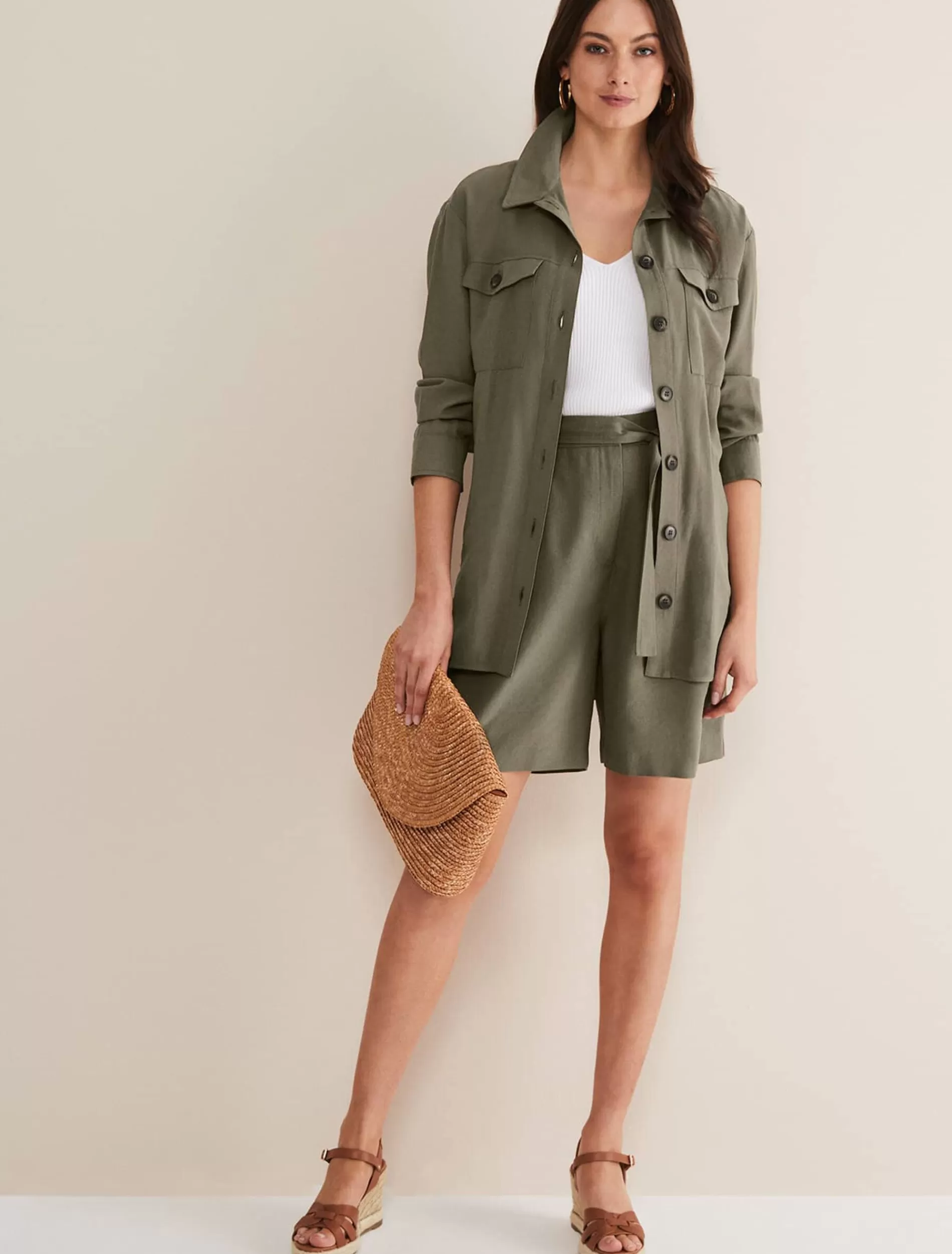 Phase Eight Leonar Co-Ord Short Khaki Sale