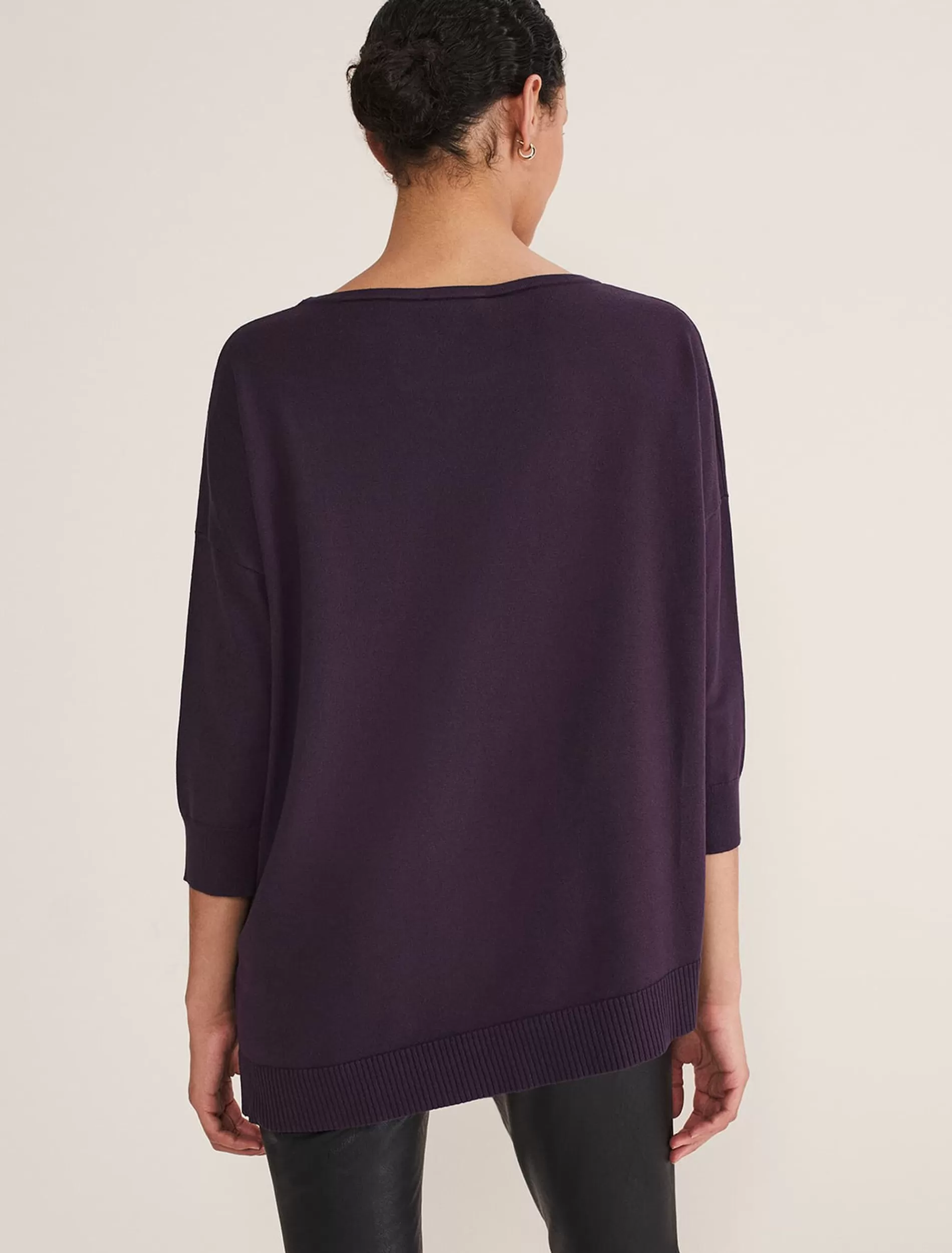 Phase Eight Leoni Asymmetric Button Trim Jumper Deep Purple Shop