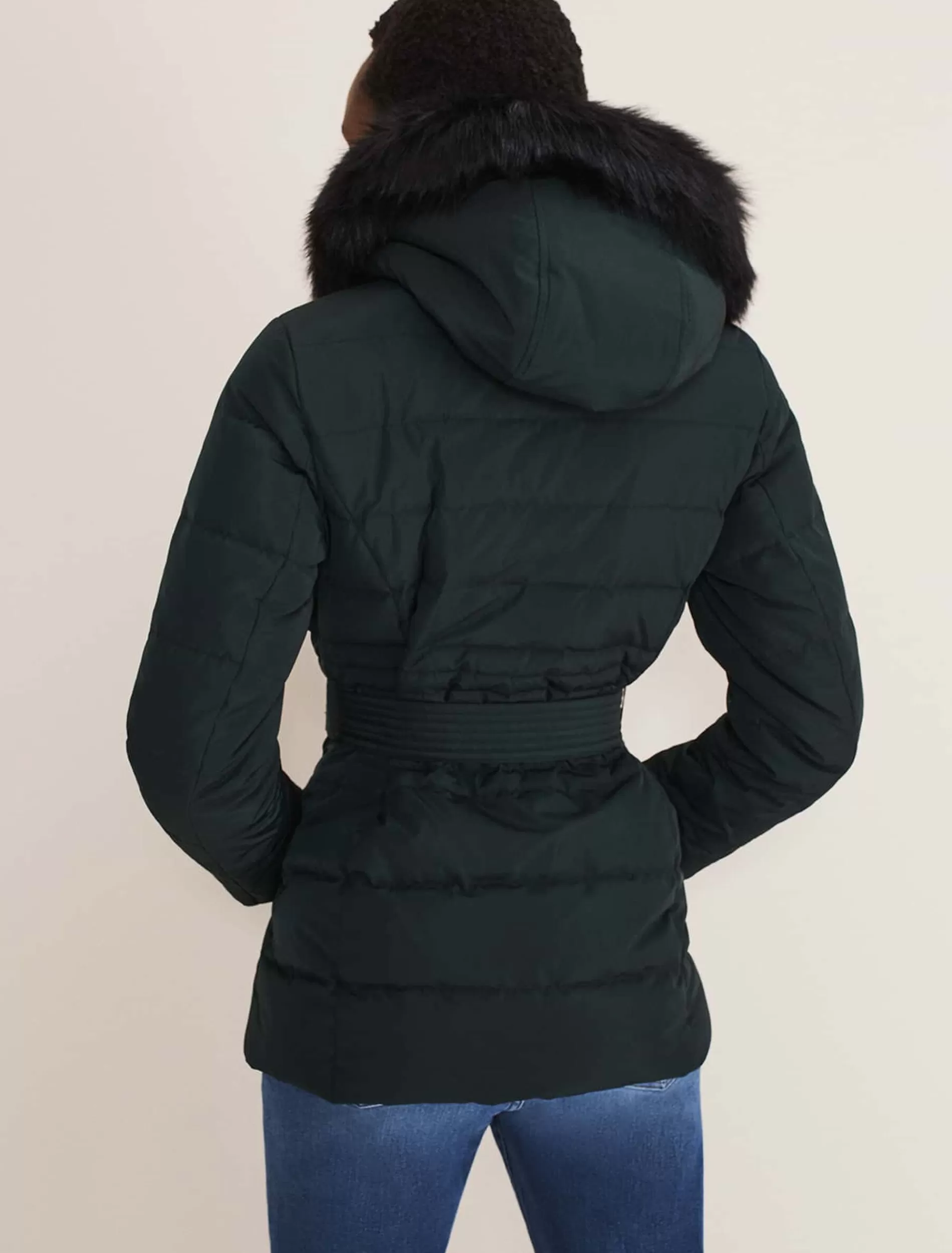 Phase Eight Leonor Tie Belted Short Puffer Forest Shop