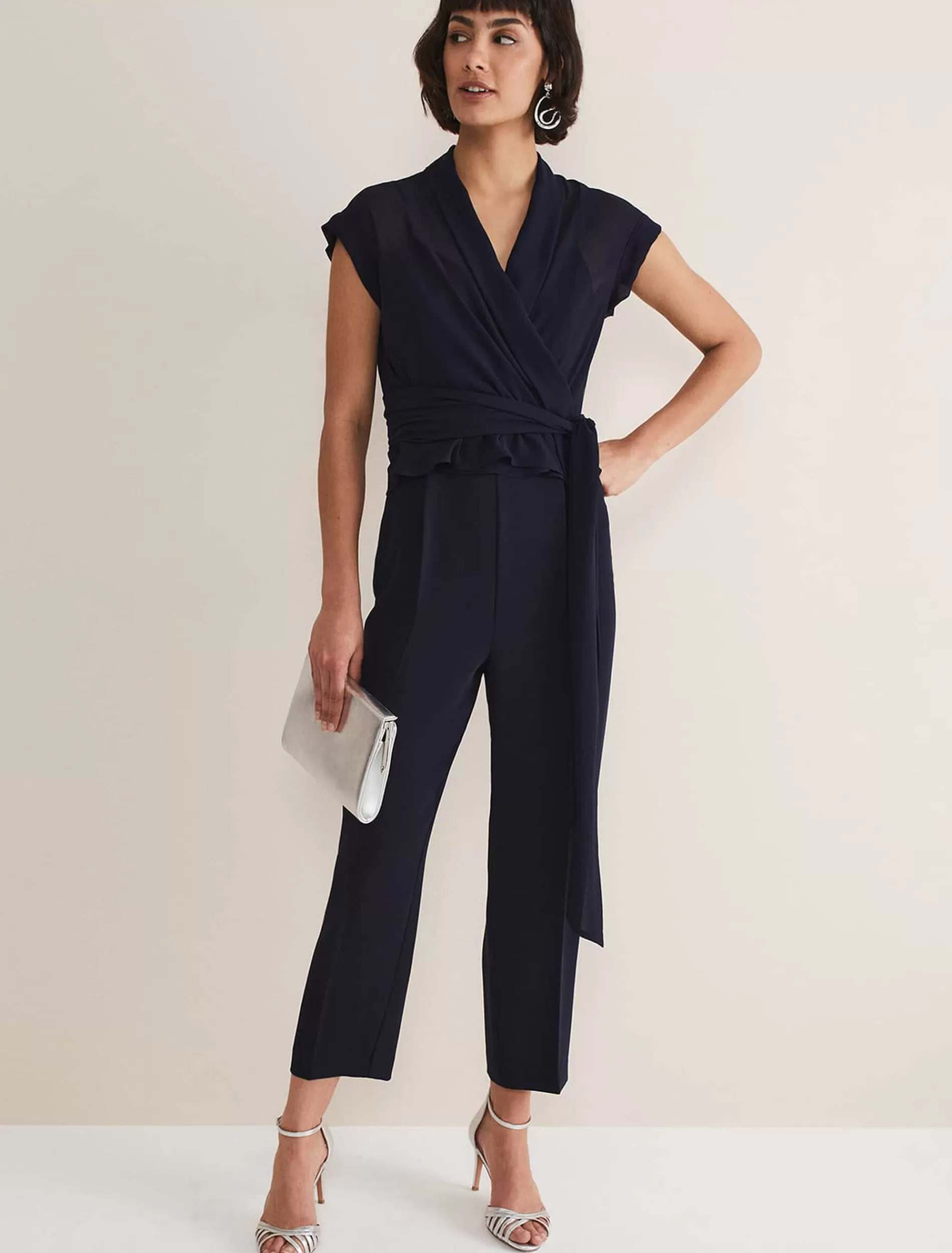 Phase Eight Leonora Chiffon Overlay Jumpsuit Navy Sale