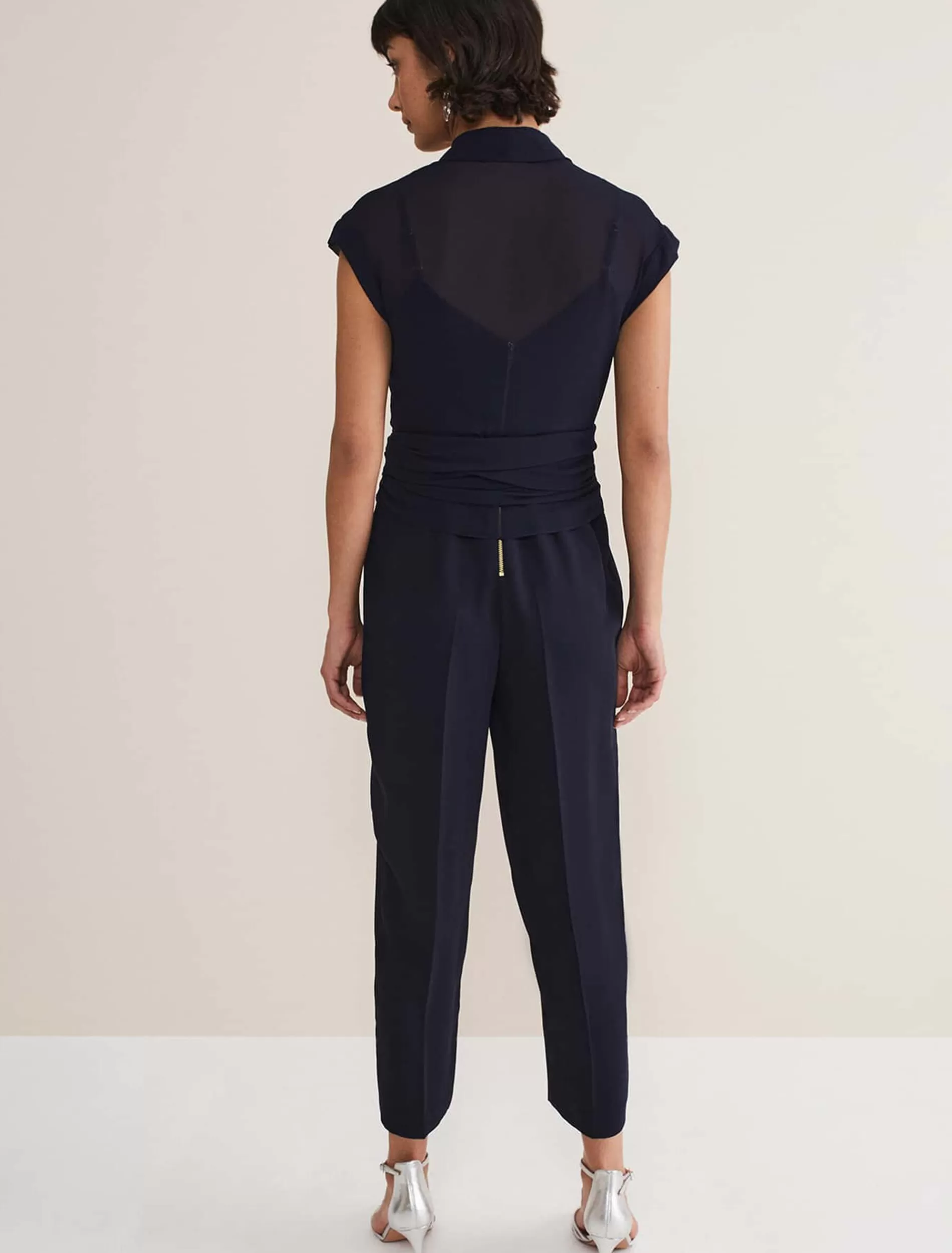 Phase Eight Leonora Chiffon Overlay Jumpsuit Navy Sale