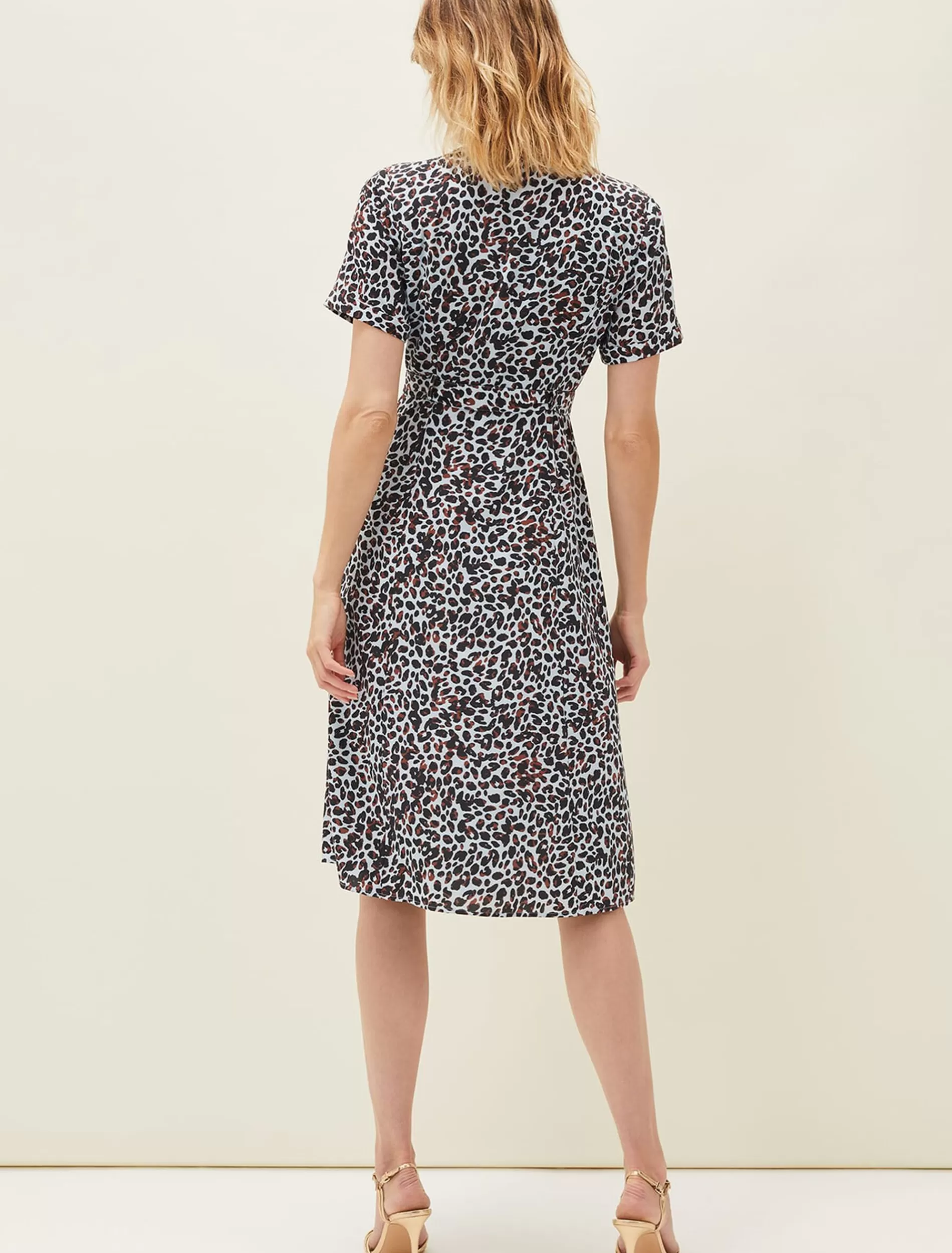 Phase Eight Leonore Leopard Dress Blue/Multi Discount