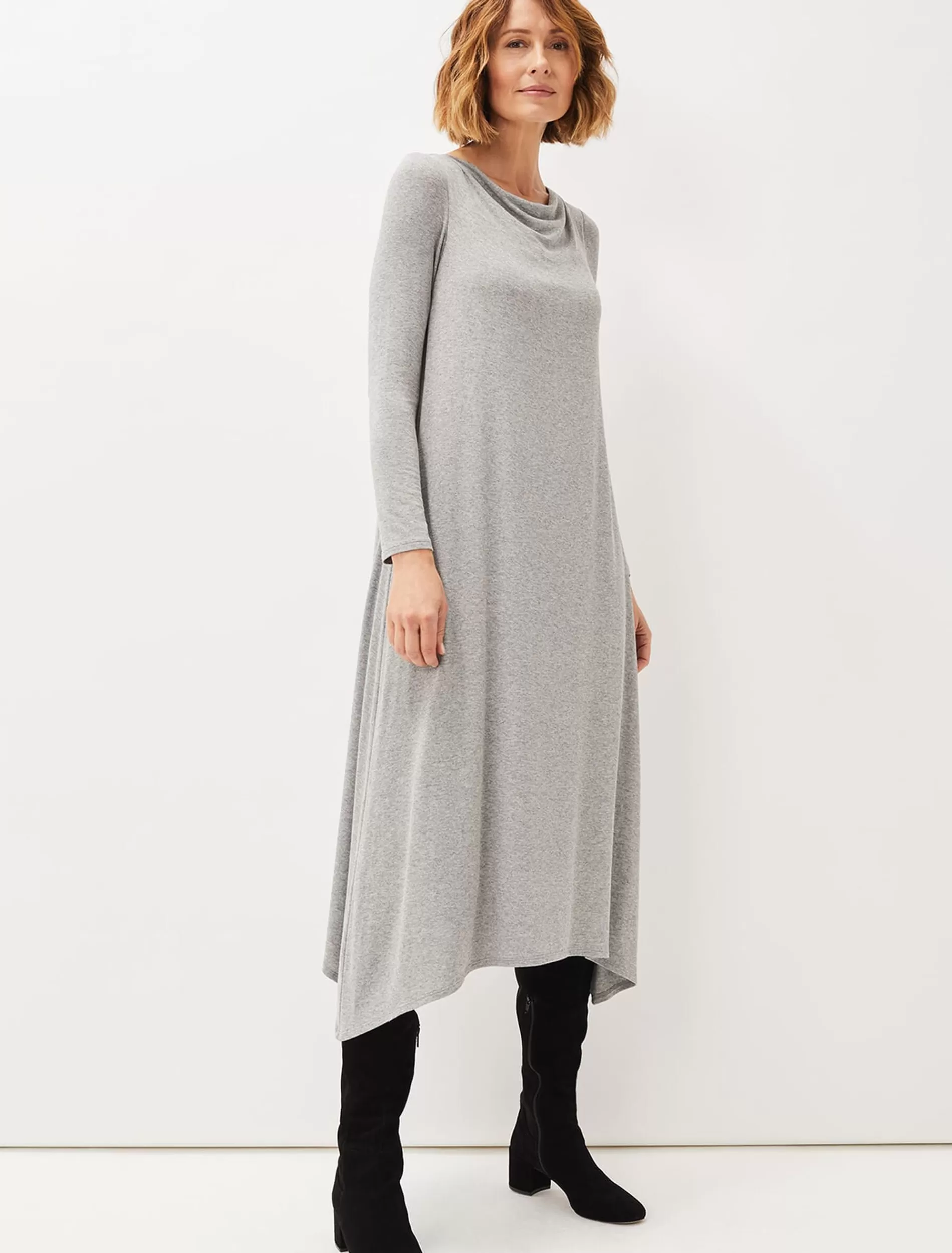 Phase Eight Lexy Midi Jersey Dress Grey Marl Best Sale