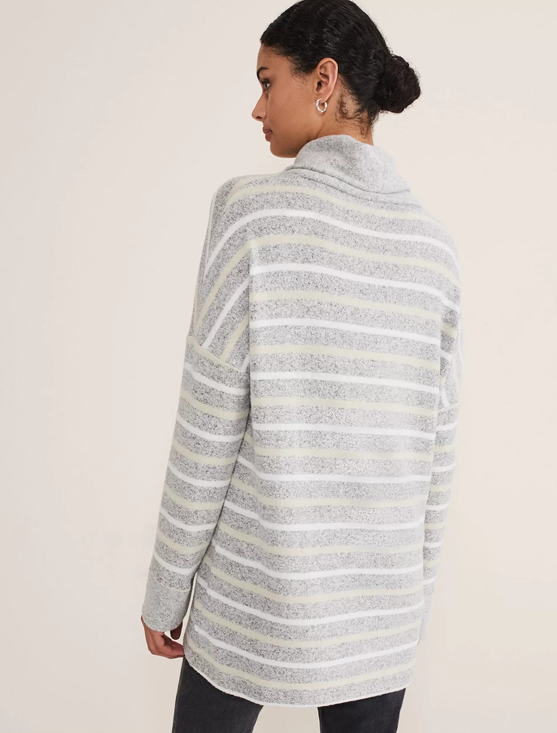Phase Eight Leya Stripe Snuggle Top Grey Multi Sale