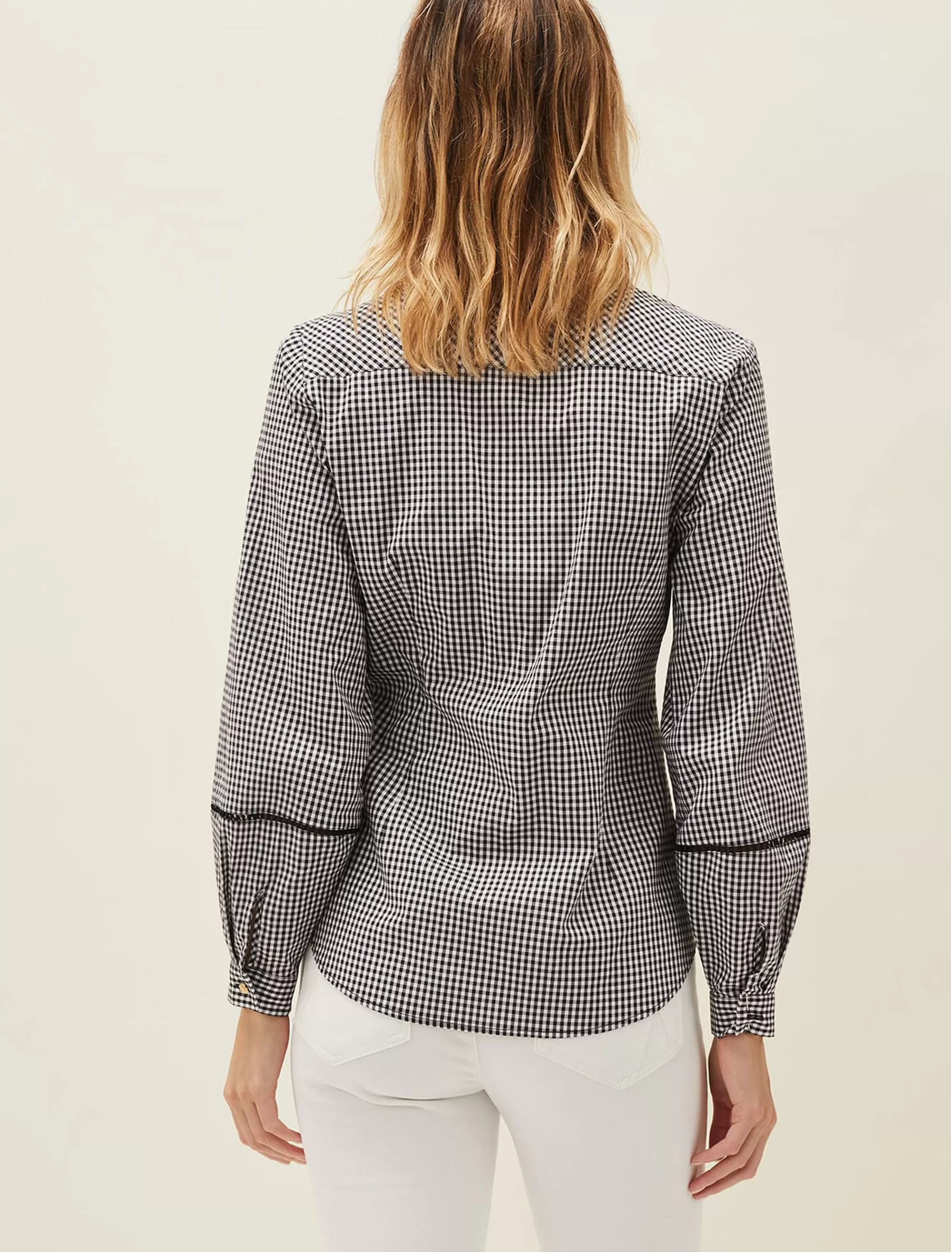 Phase Eight Lia Gingham Shirt Black/White Cheap