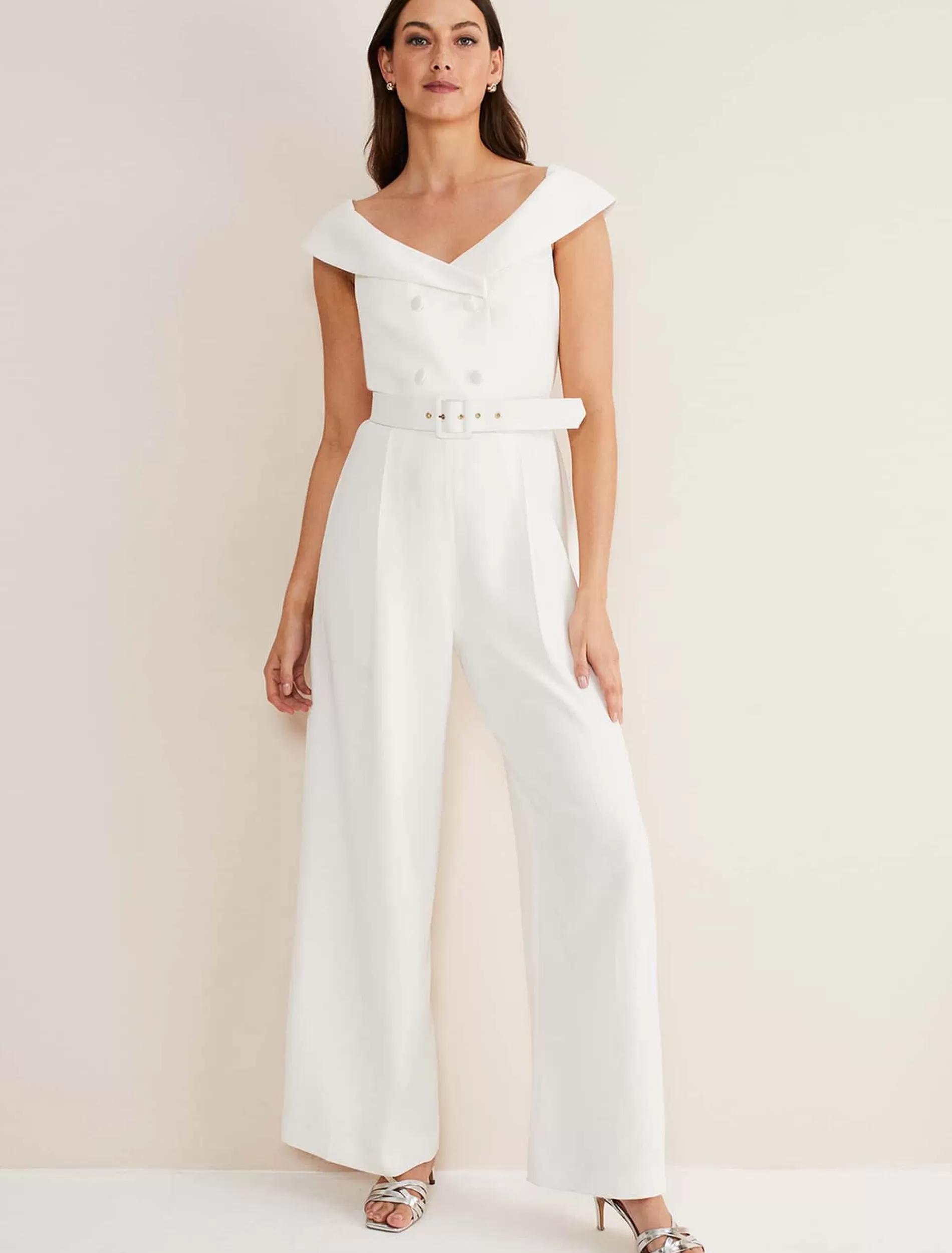 Phase Eight Liberty Tux Jumpsuit Ivory Best Sale