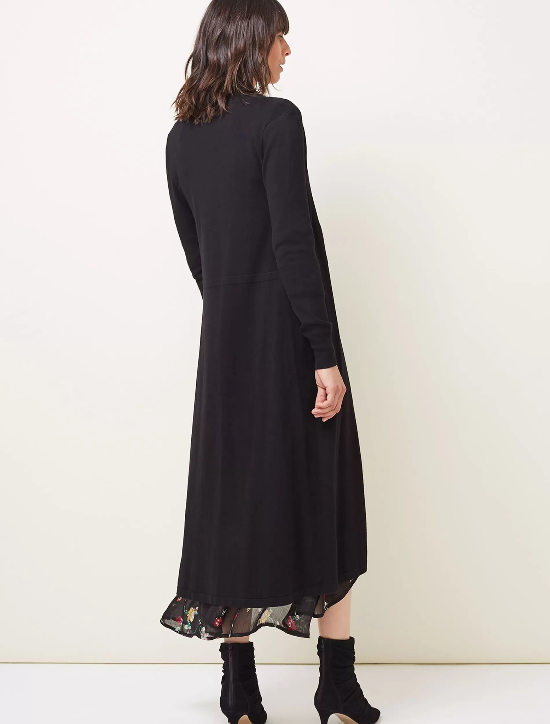 Phase Eight Lili Fine Knit Maxi Cardigan Black Fashion