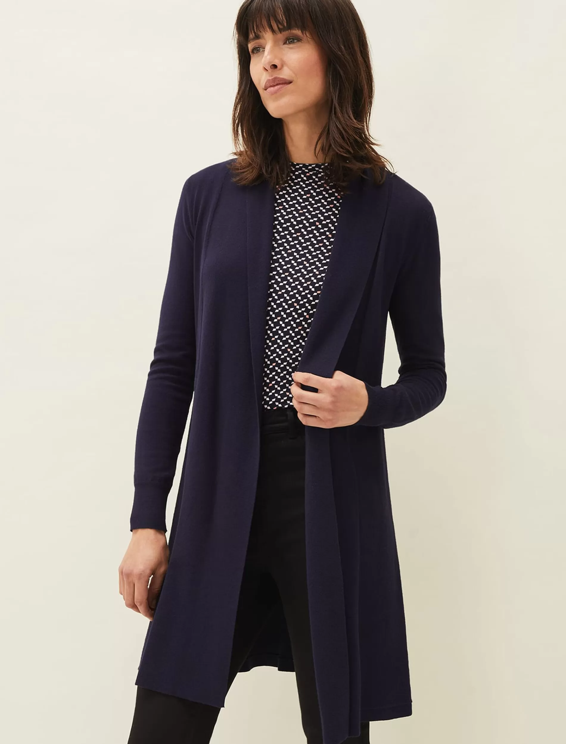 Phase Eight Lili Longline Cardigan Navy Best