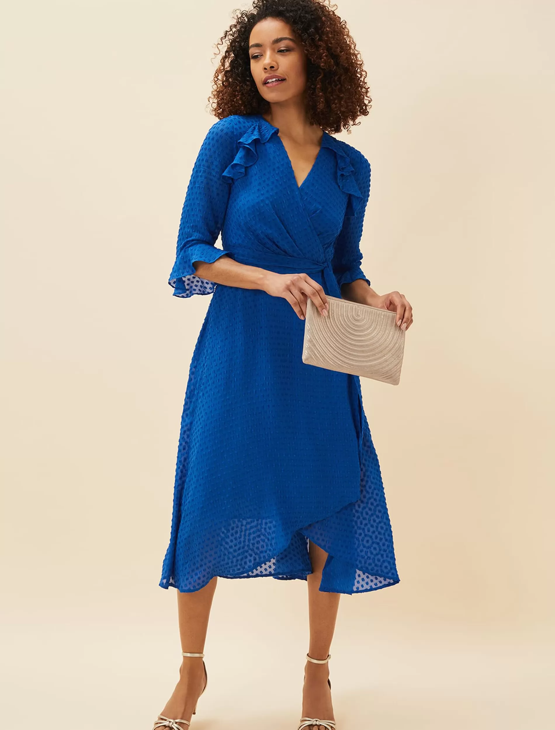 Phase Eight Lilibeth Wrap Midi Dress Capri Blue Sale