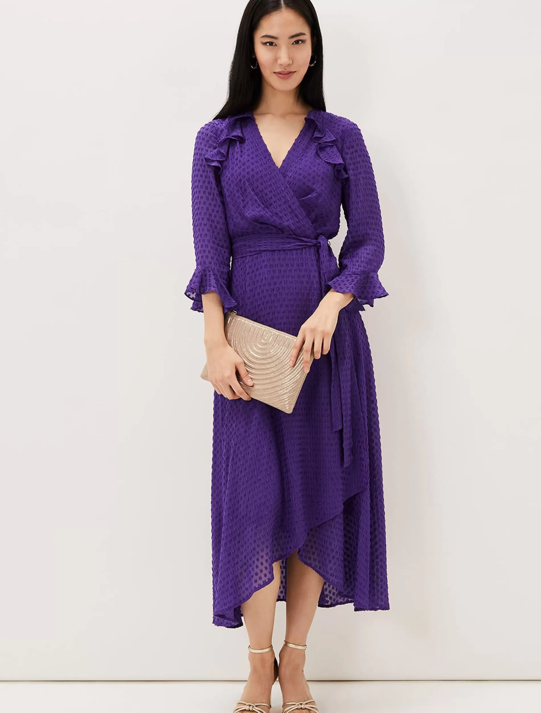 Phase Eight Lilibeth Wrap Midi Dress Violet Discount
