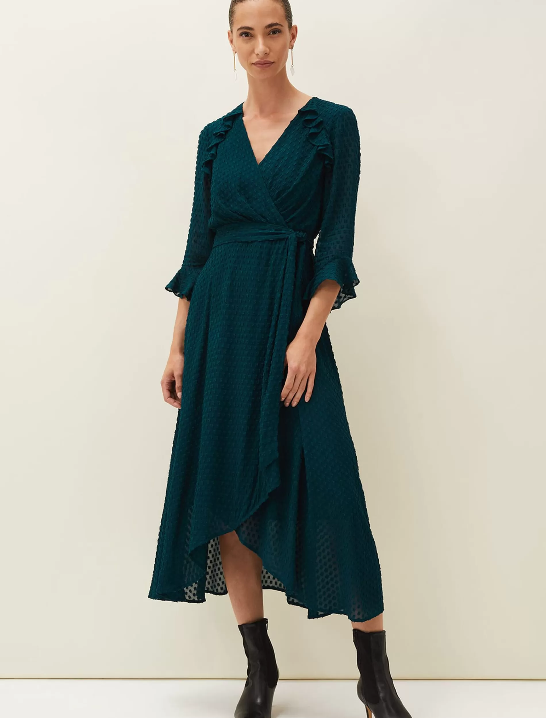Phase Eight Lilibeth Wrap Midi Dress Ocean Clearance