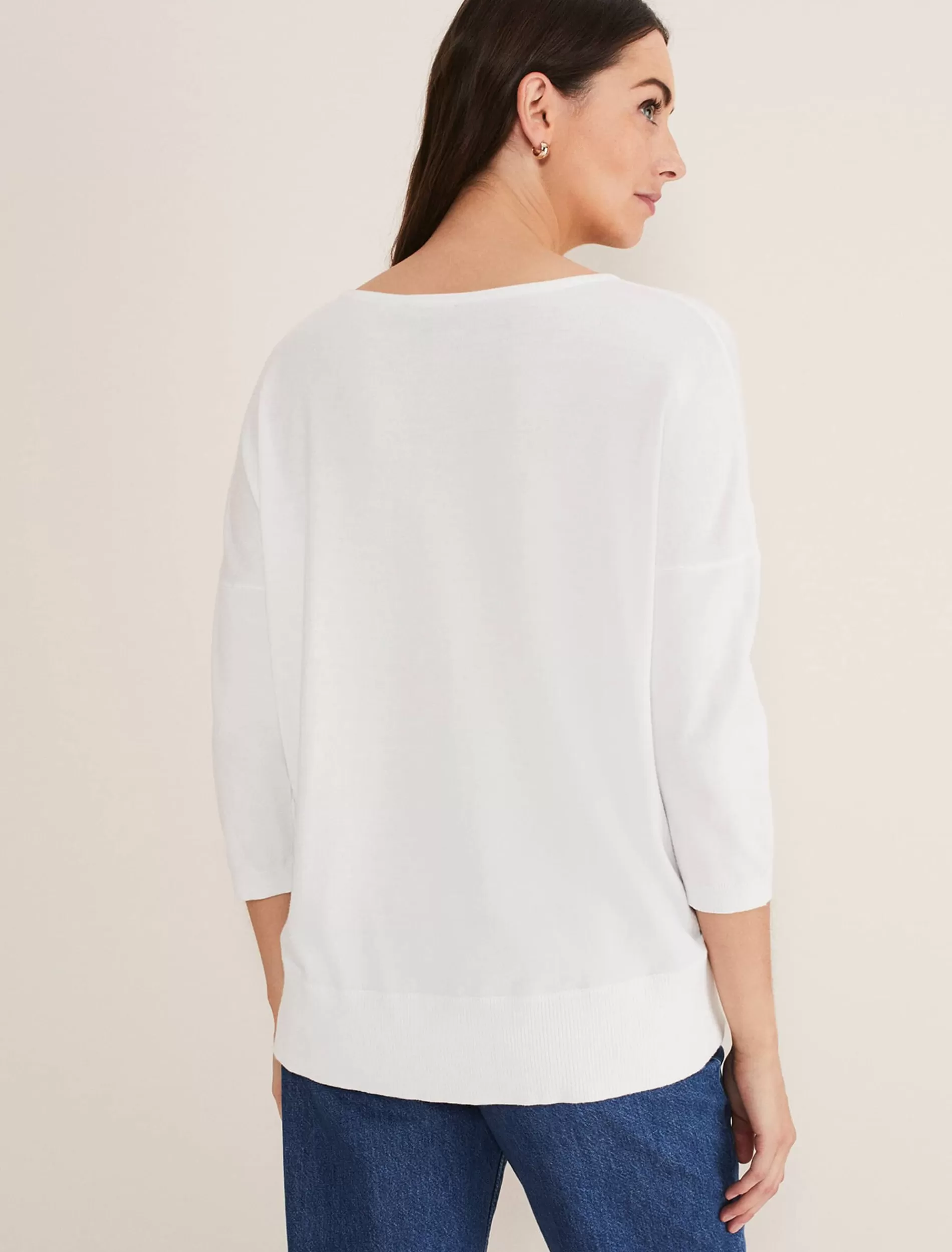 Phase Eight Linda Button Trim Knit Ivory Cheap