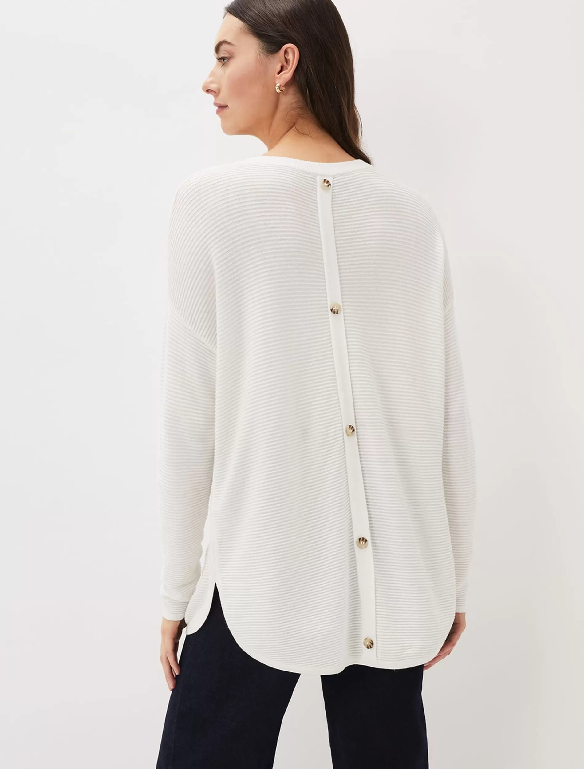 Phase Eight Lisha Ribbed Knit Jumper Ivory Fashion