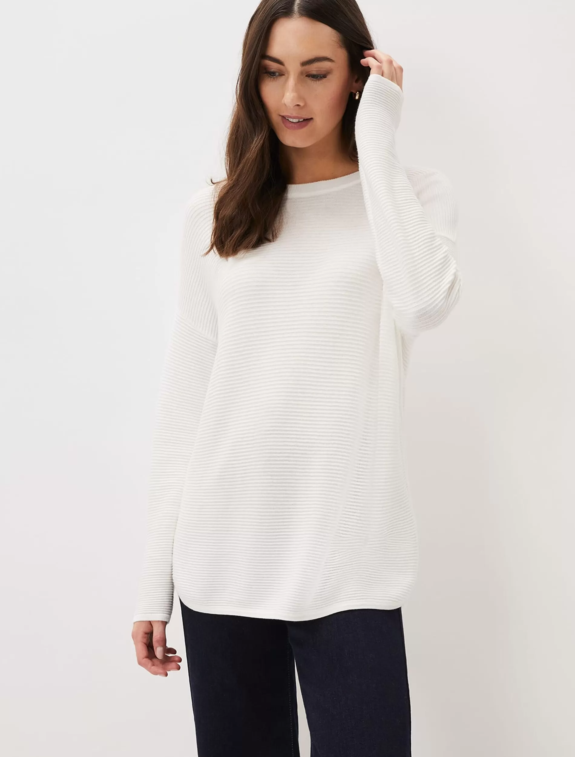 Phase Eight Lisha Ribbed Knit Jumper Ivory Fashion