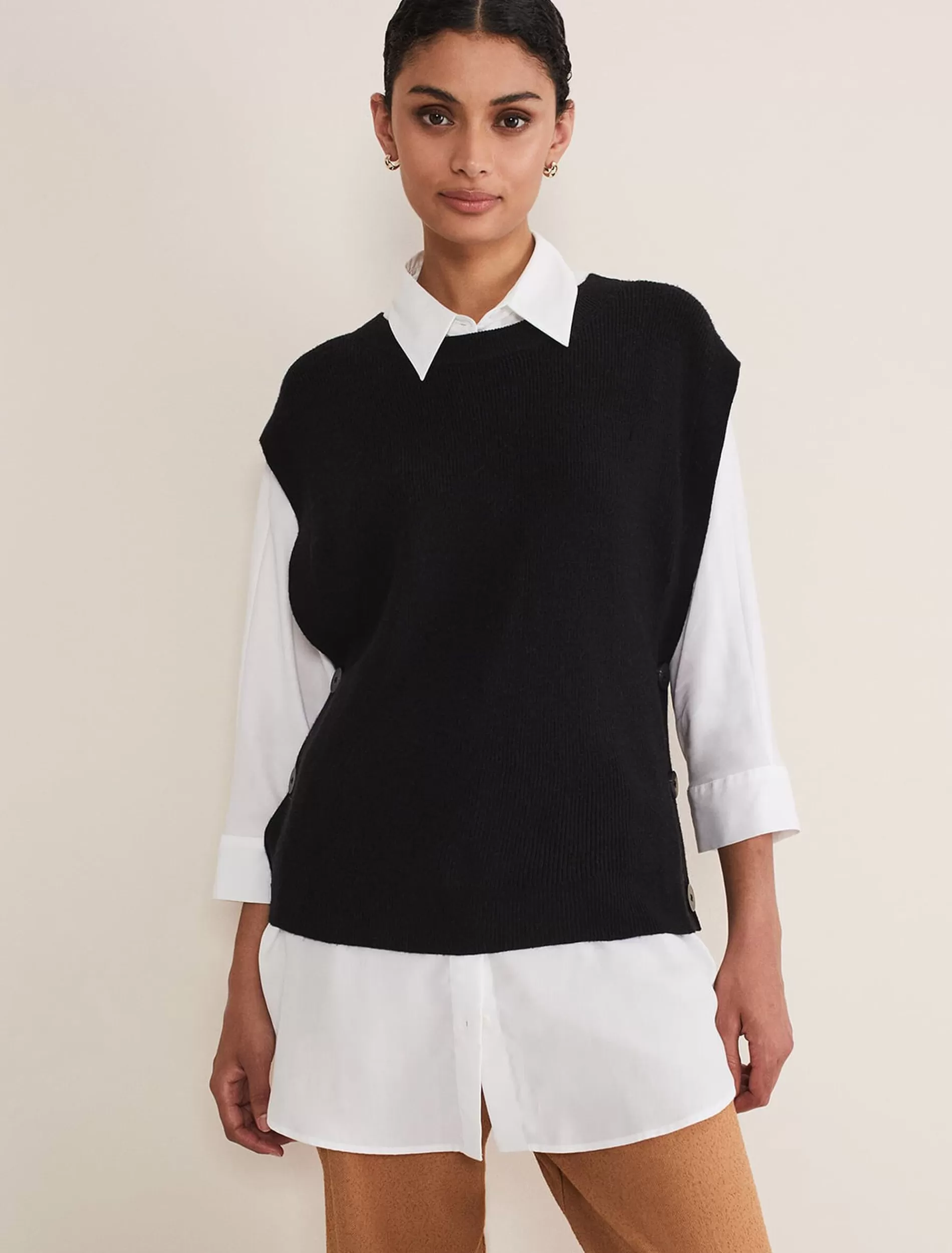 Phase Eight Liv Knitted Tabbard Black Shop