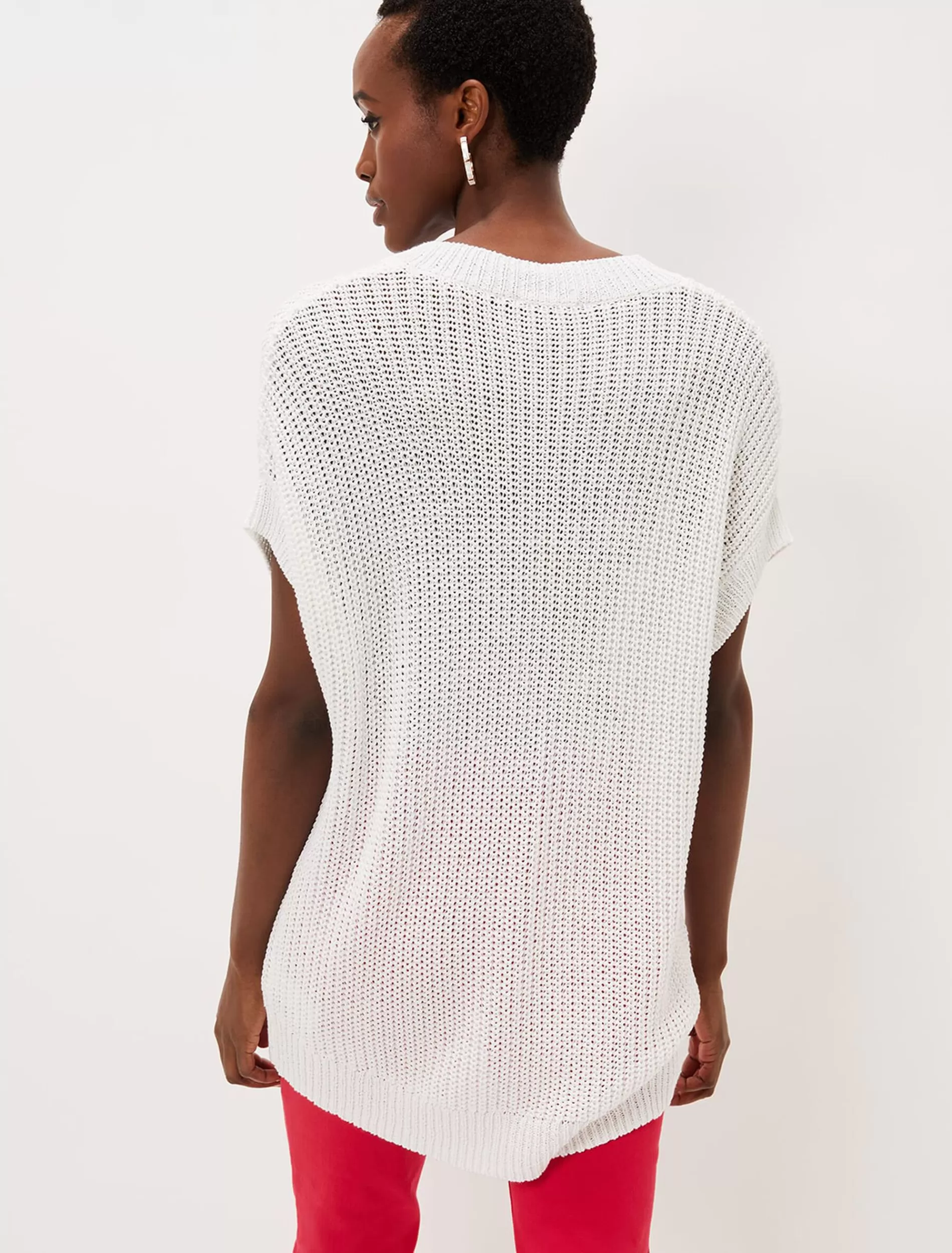 Phase Eight Lizzia V-Neck Stitch Knit White Cheap