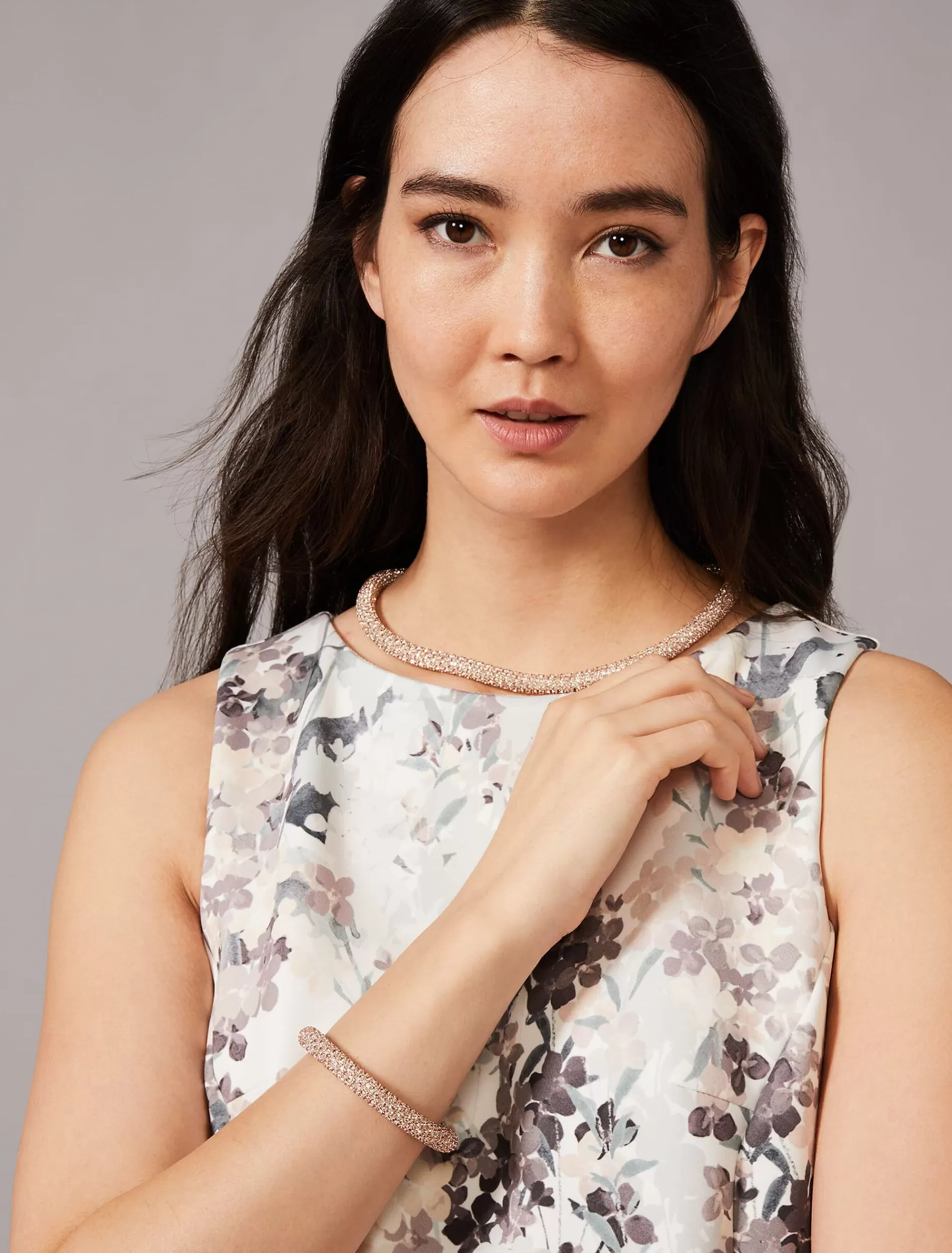 Phase Eight Lizzie Sparkle Necklace Rose Gold Discount