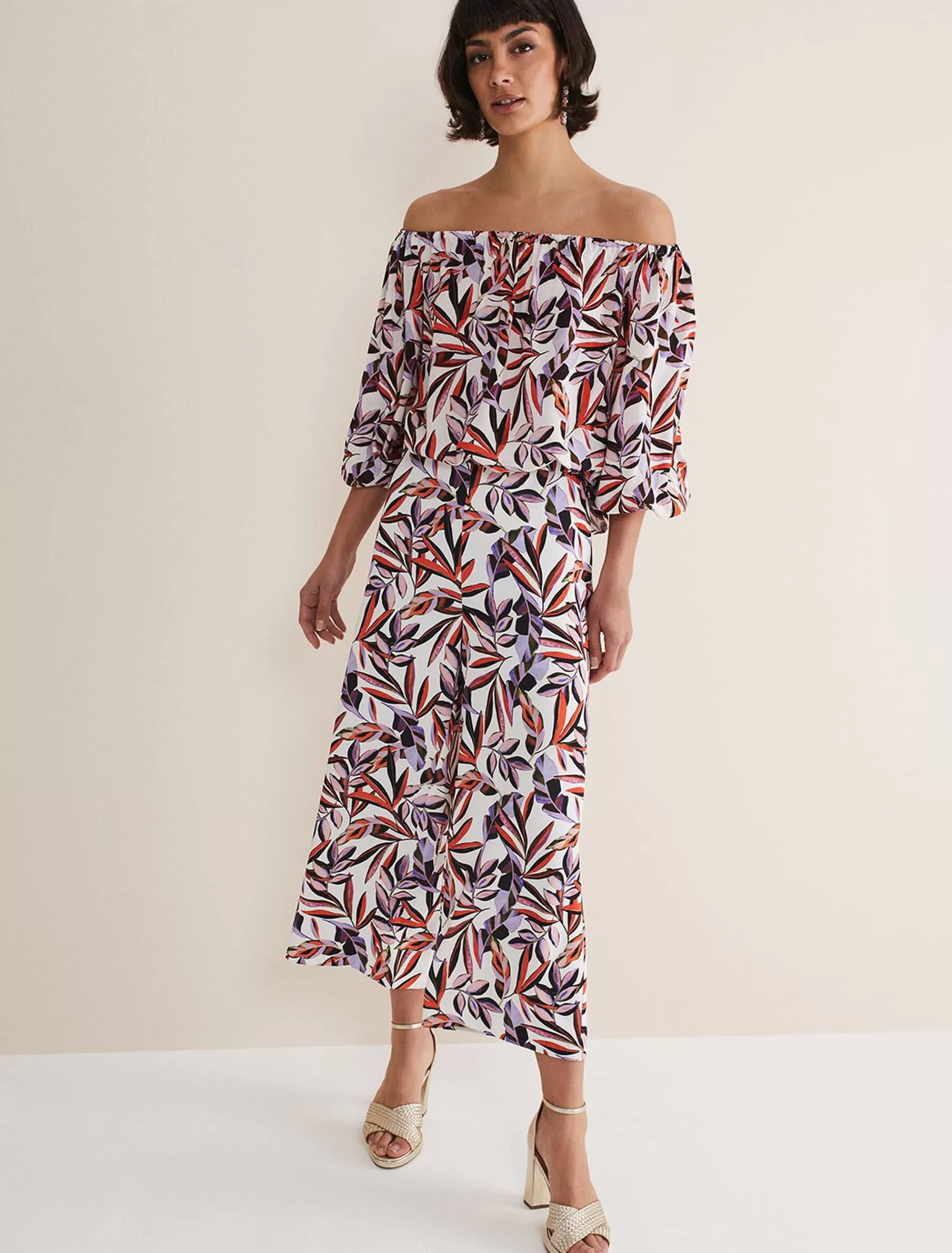 Phase Eight Lois Leaf Print Culottes Multi-Coloured Cheap
