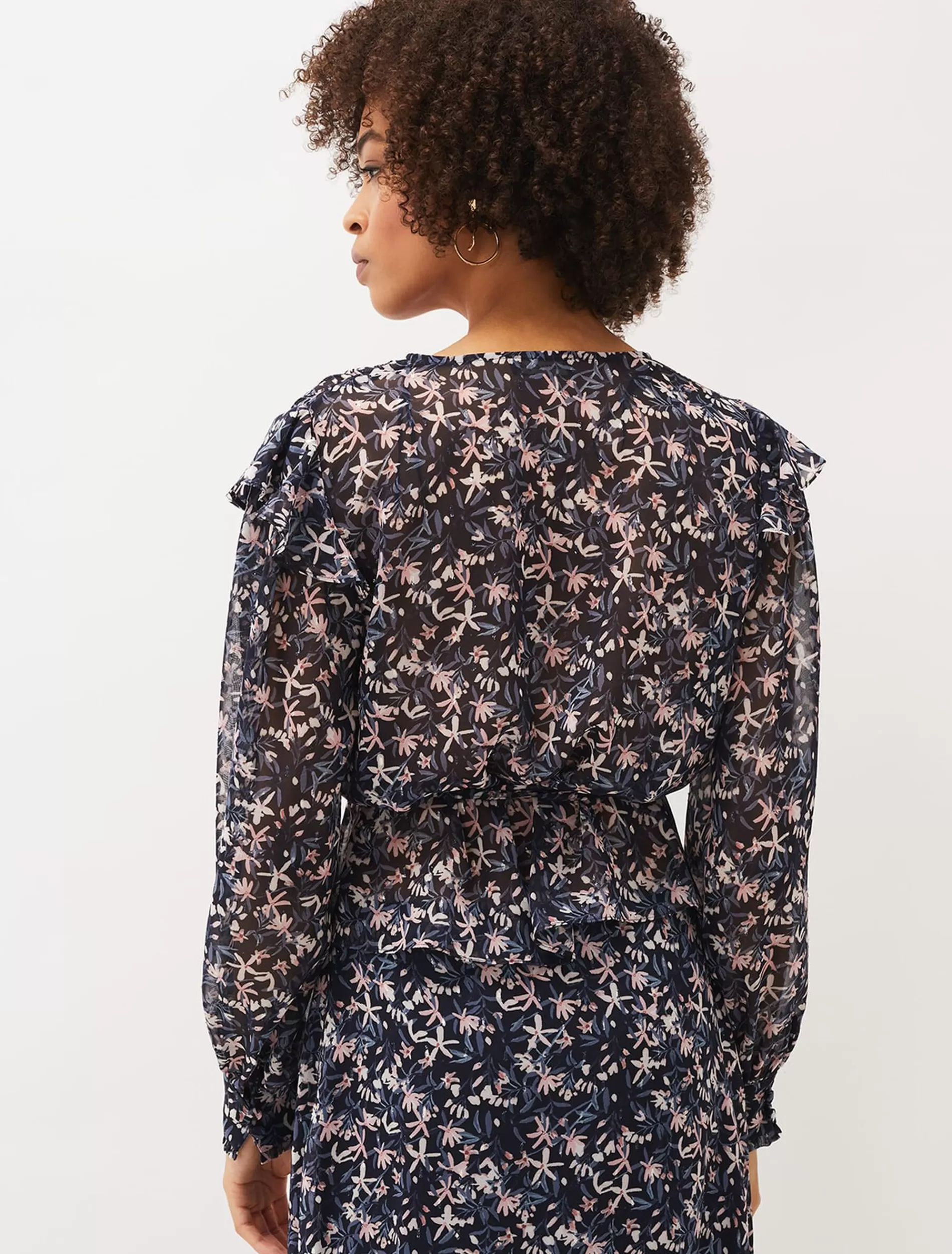 Phase Eight Lola Floral Co-Ord Blouse Navy/Pink Online