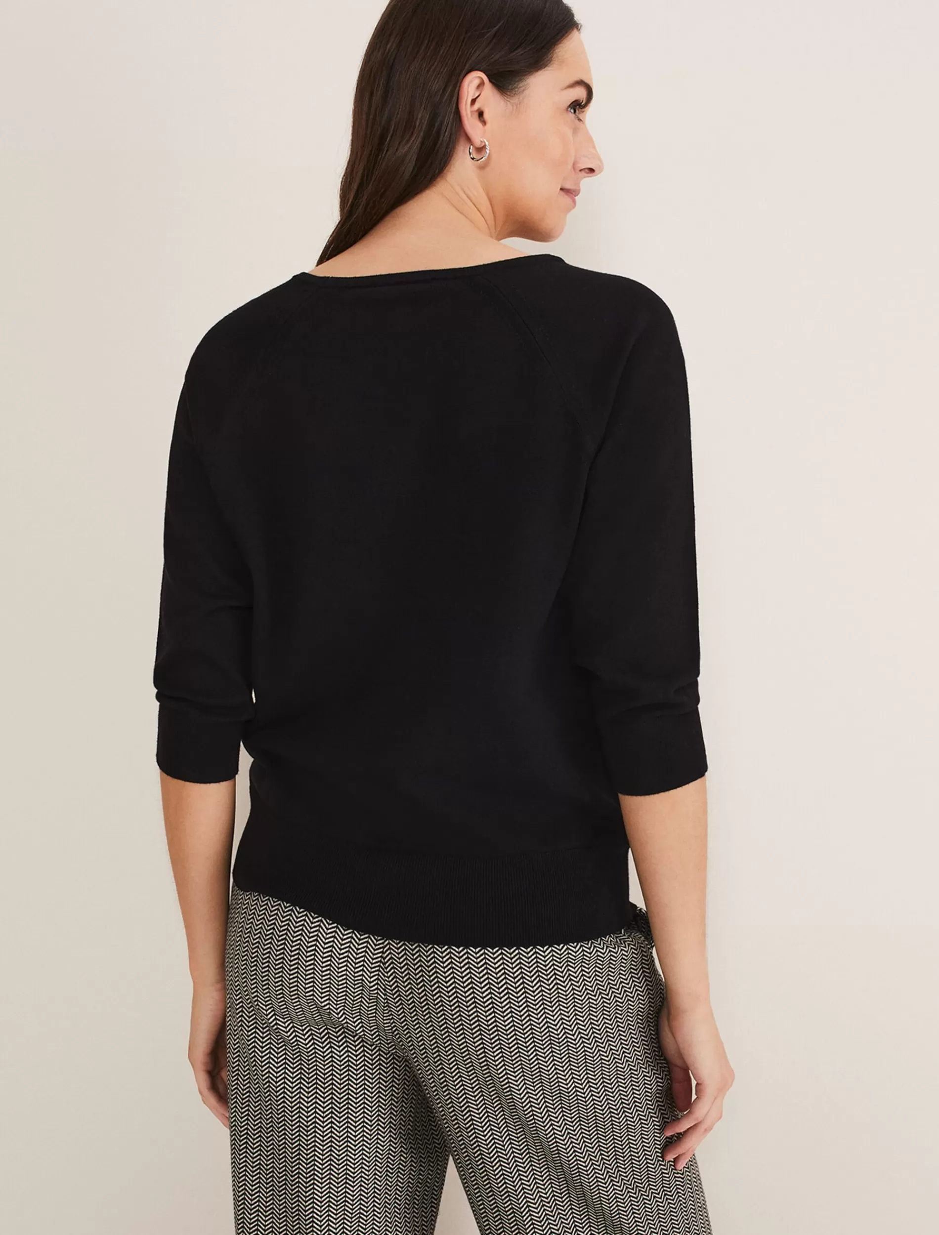 Phase Eight Lolan Zip Trim Knit Jumper Black Cheap