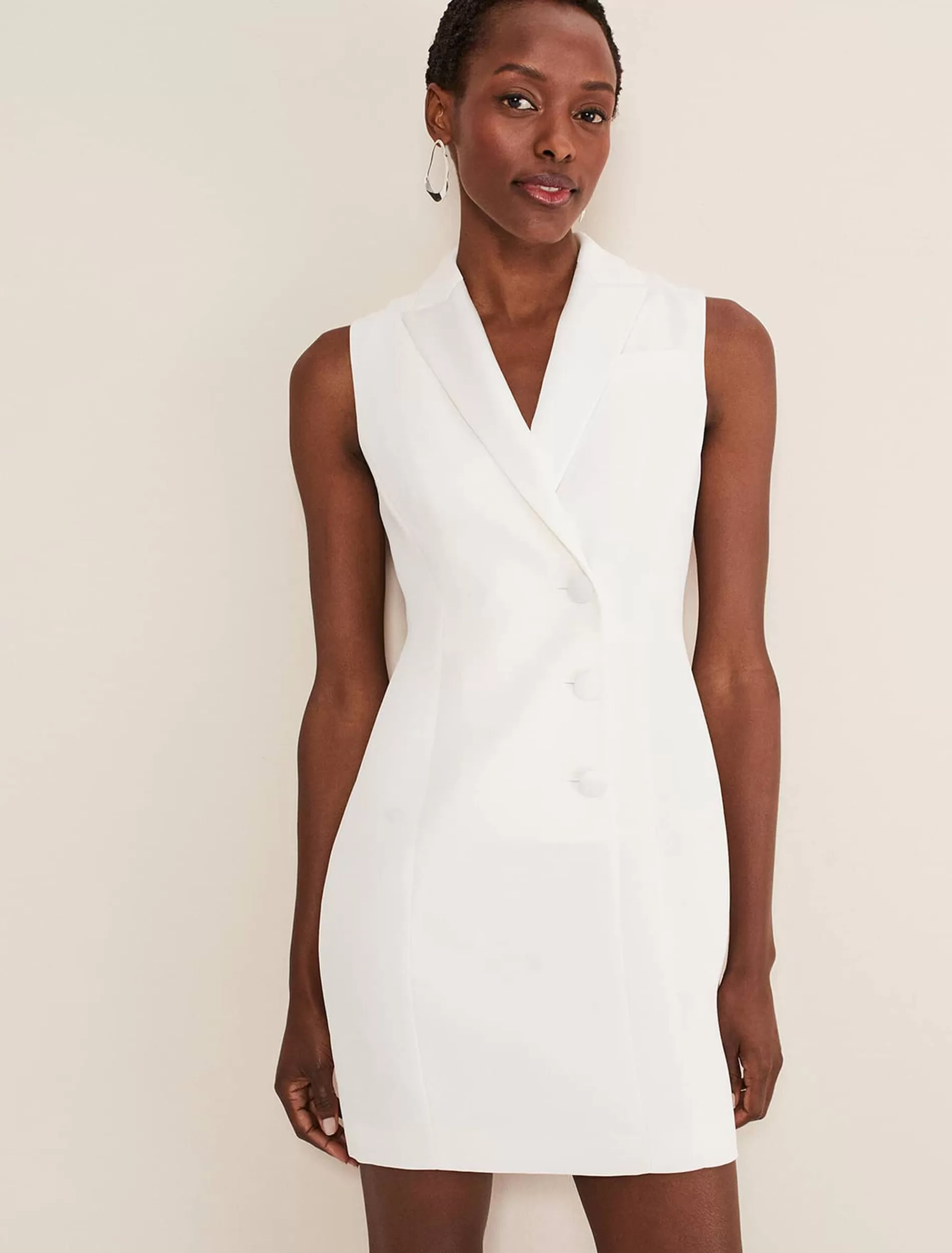 Phase Eight Lolicia Sleeveless Tux Dress White Clearance
