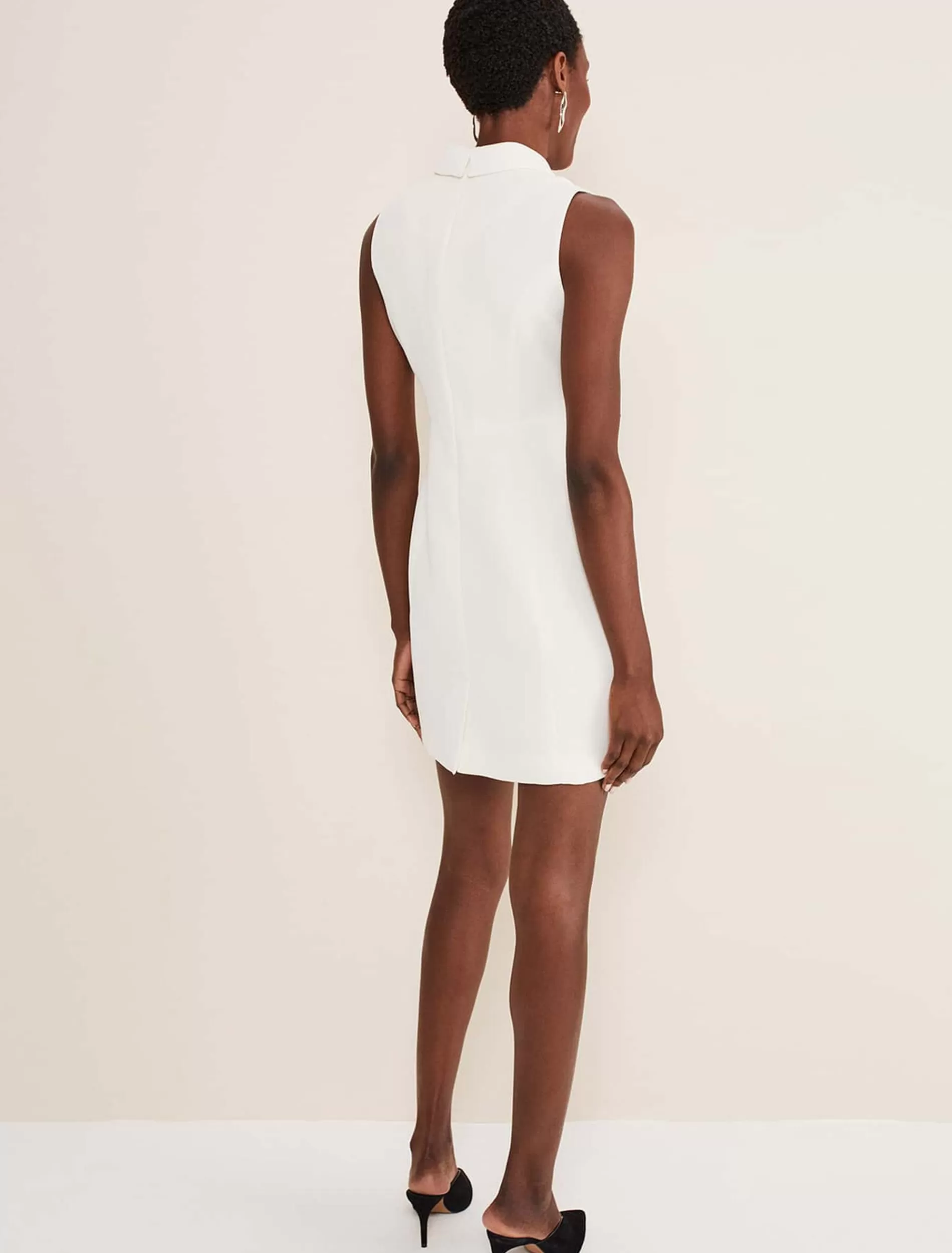 Phase Eight Lolicia Sleeveless Tux Dress White Clearance
