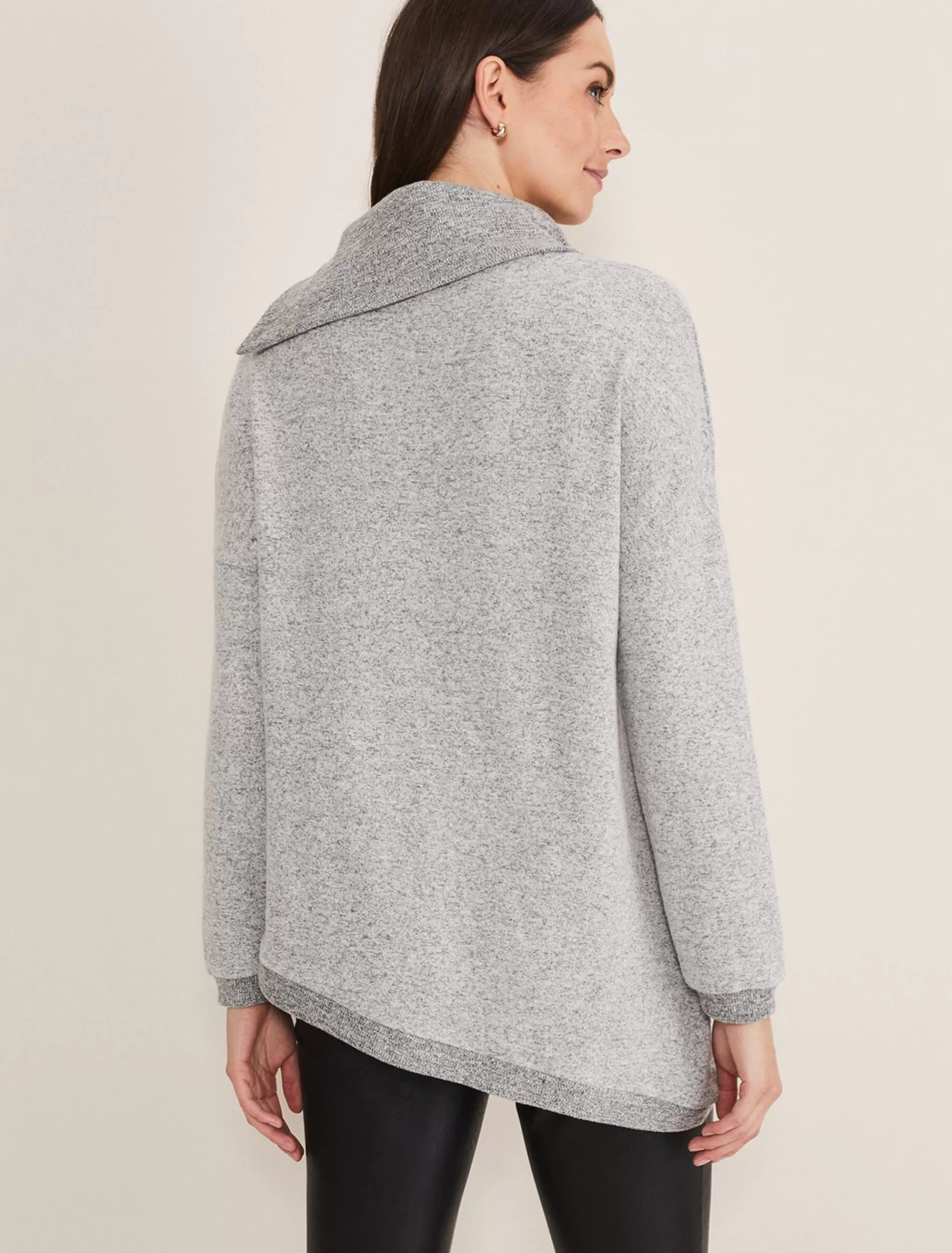 Phase Eight Lorella Split Snuggle Top Grey Store