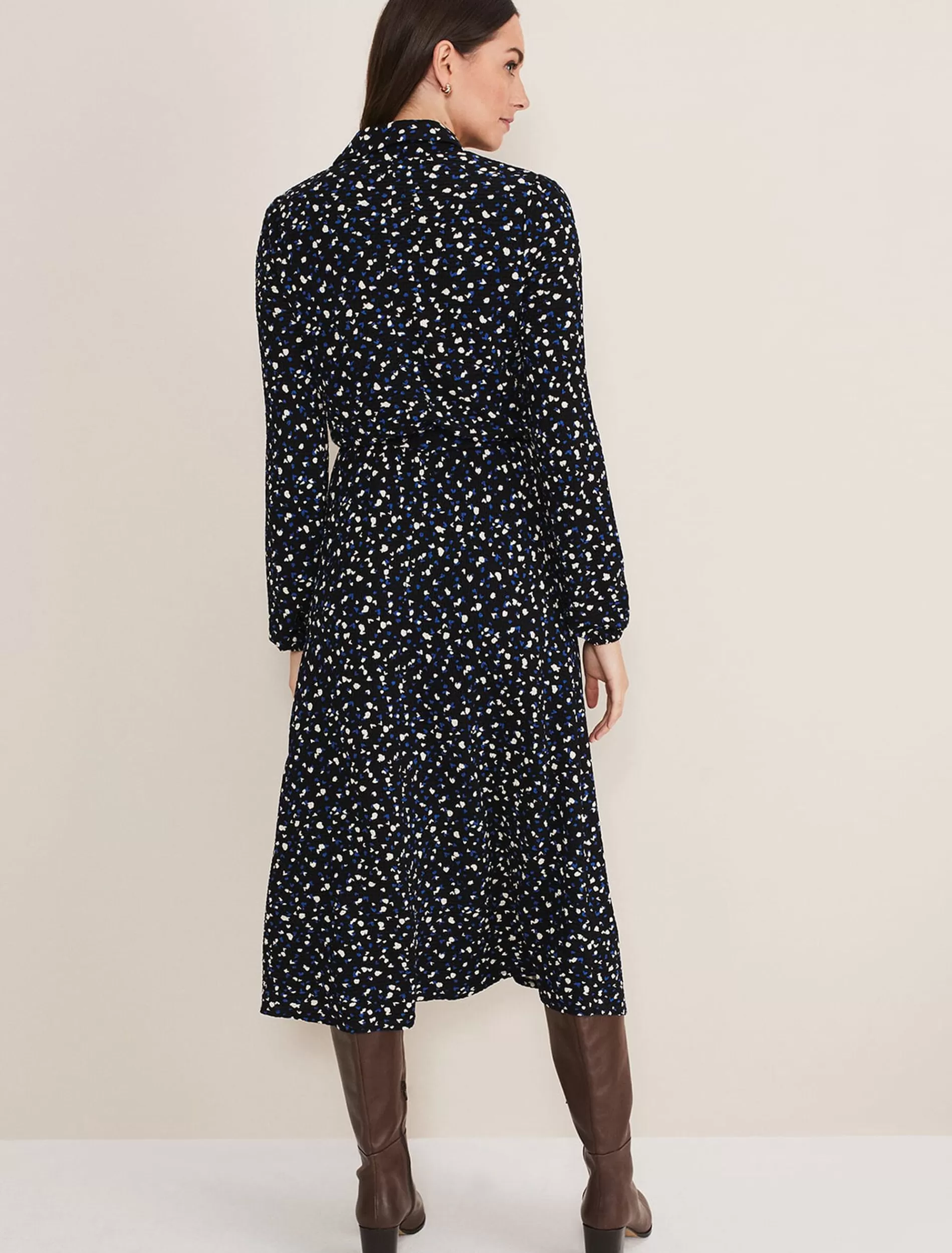 Phase Eight Loretta Spot Dress Cobalt/Black Cheap