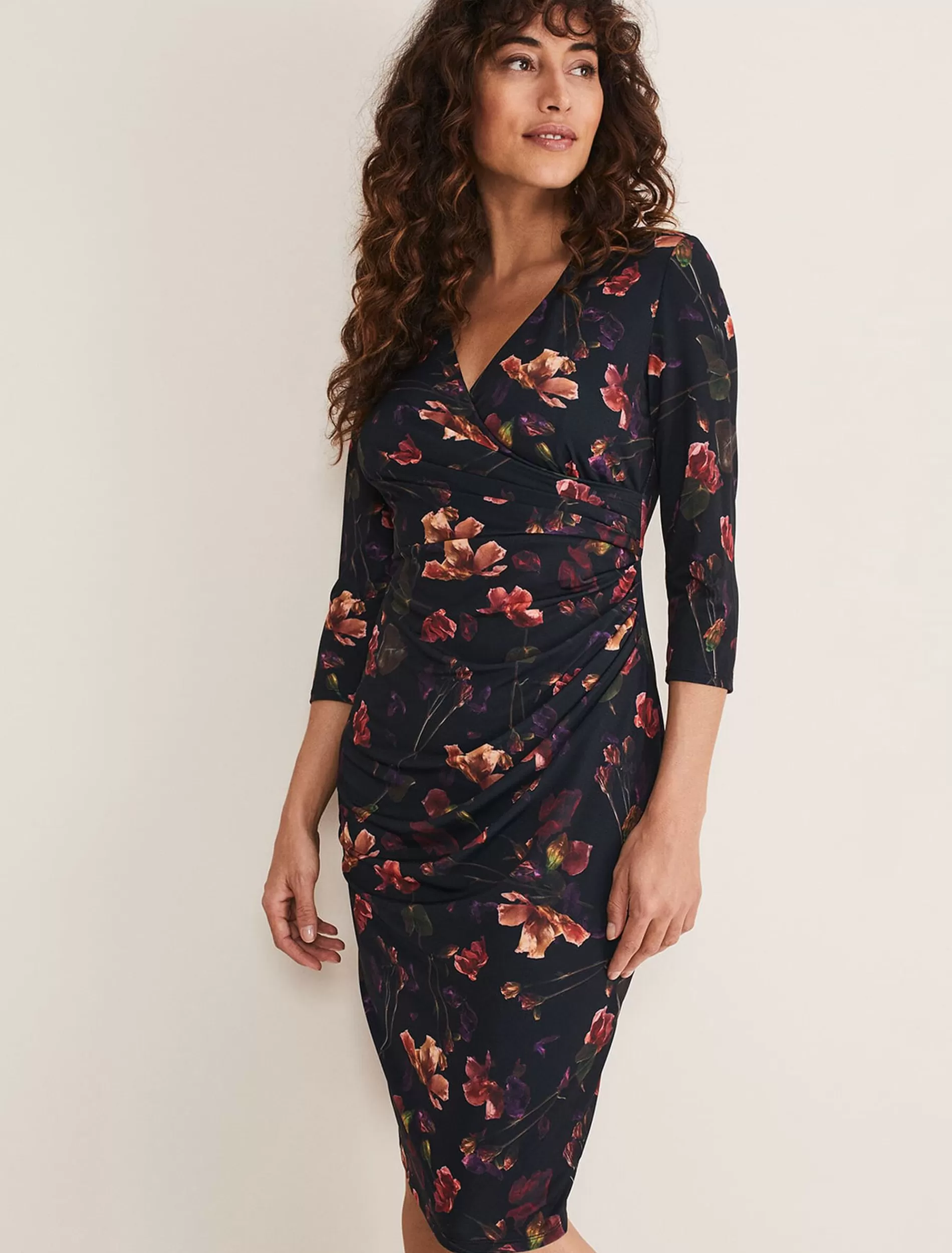 Phase Eight Lottia Print Dress Navy/Multi Outlet