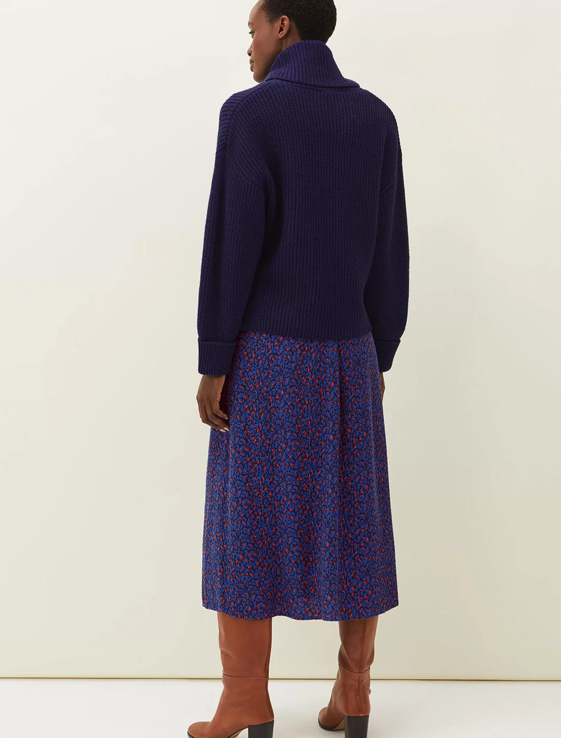 Phase Eight Lou Lou Animal Print Wrap Skirt Spice/Ink Outlet