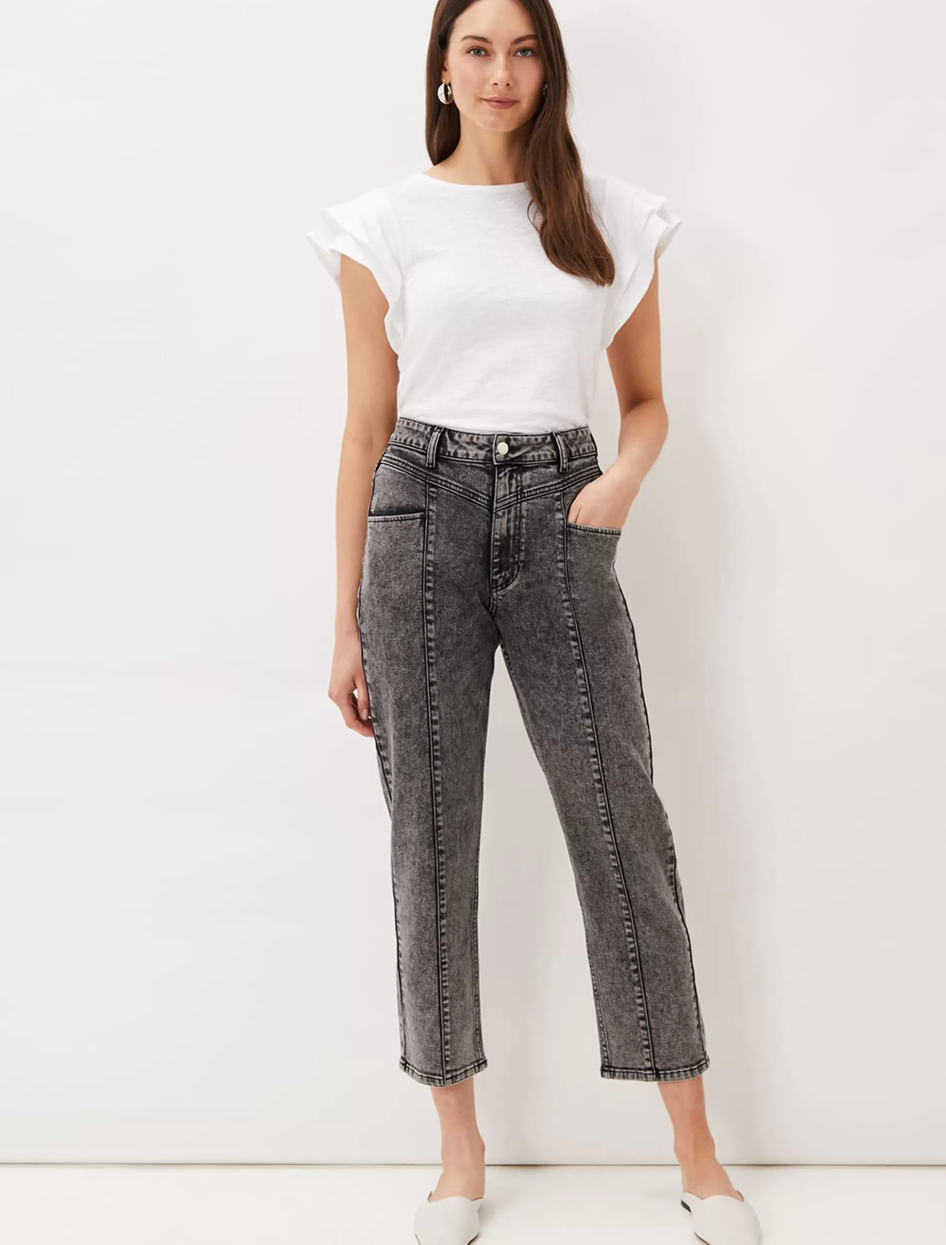 Phase Eight Lou Mom Jeans Washed Black Fashion