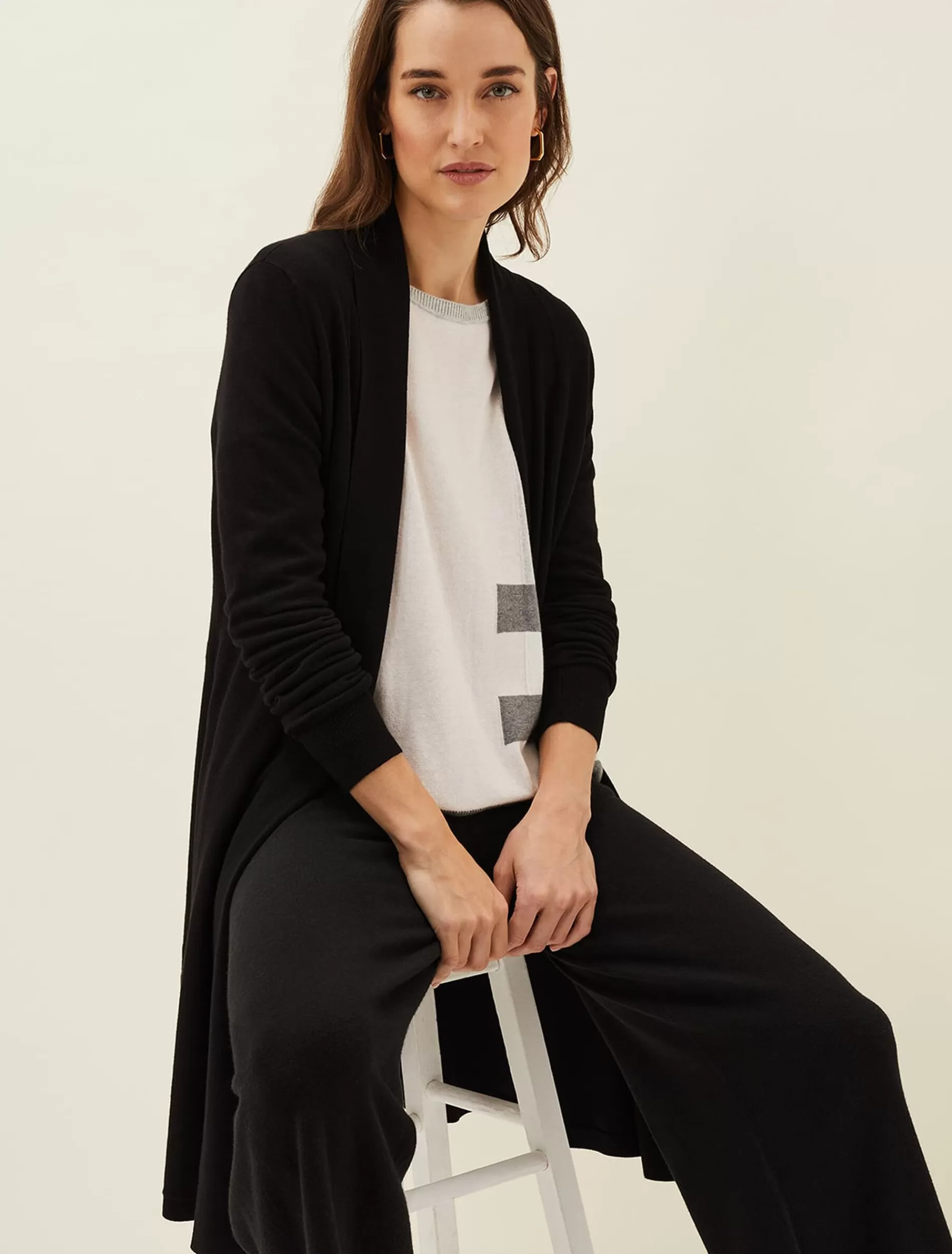 Phase Eight Louise Longline Cardigan Black Store