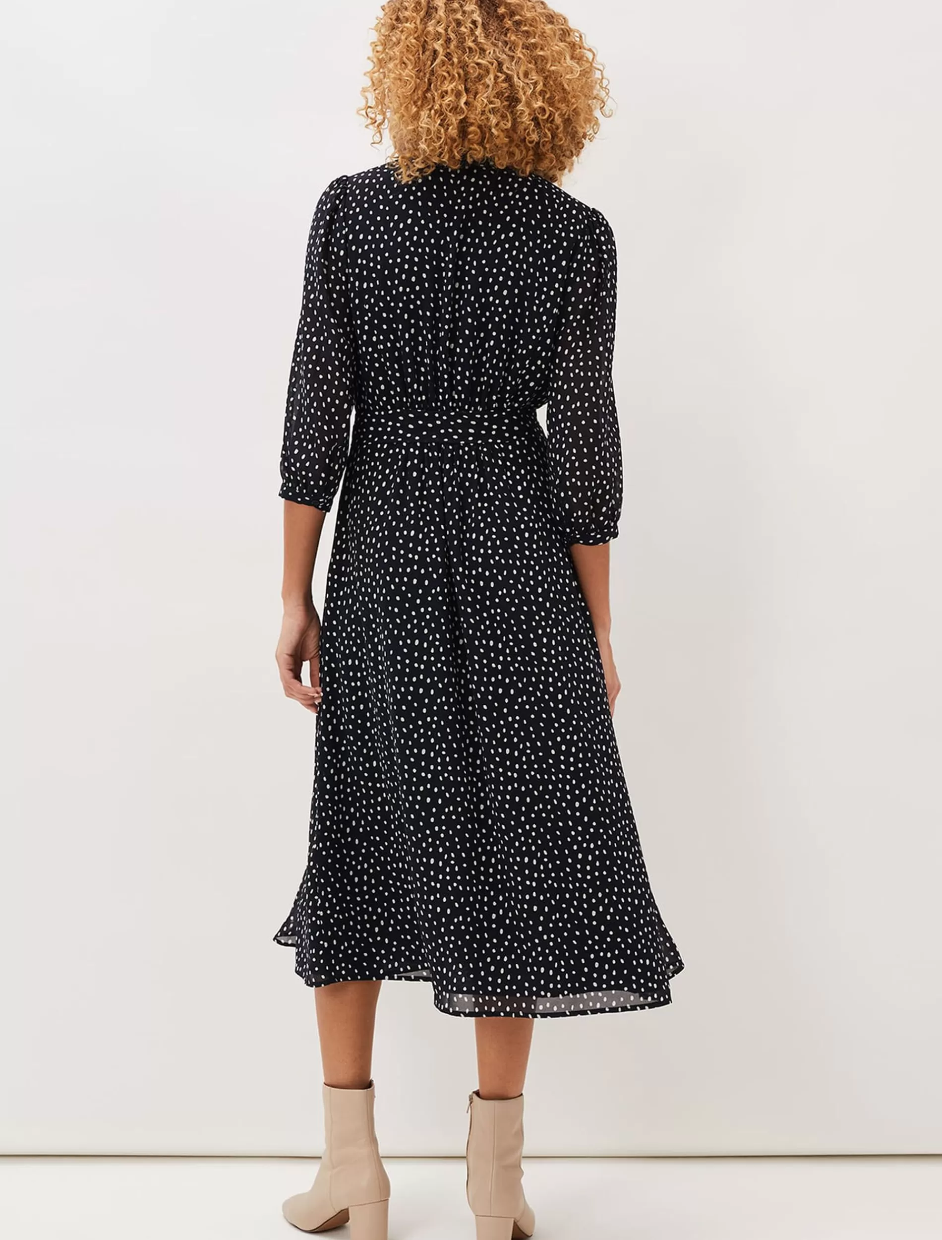 Phase Eight Luciana Spot Print Midi Dress Multi-Coloured New