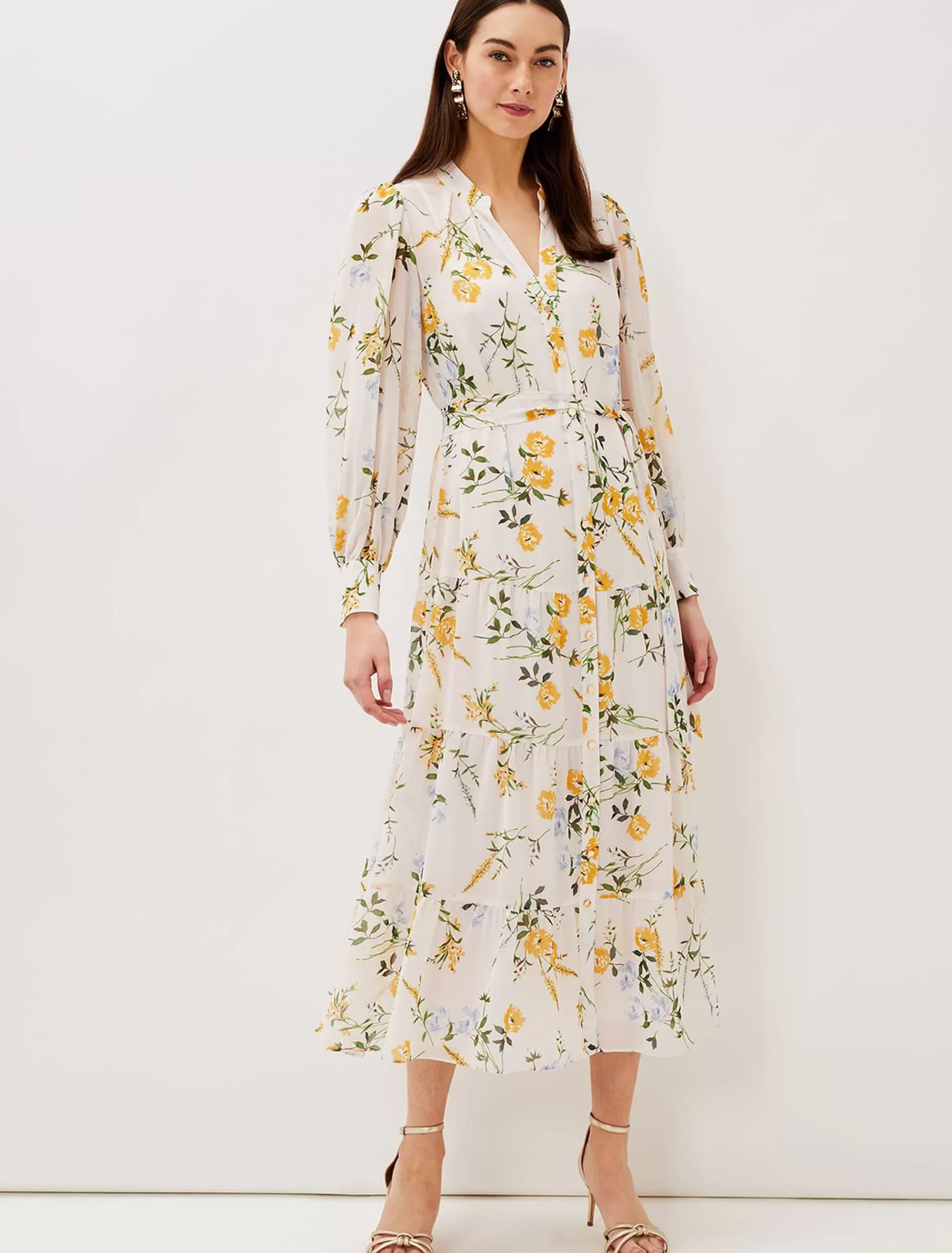 Phase Eight Lucie Floral Shirt Midaxi Dress Multi-Coloured Fashion