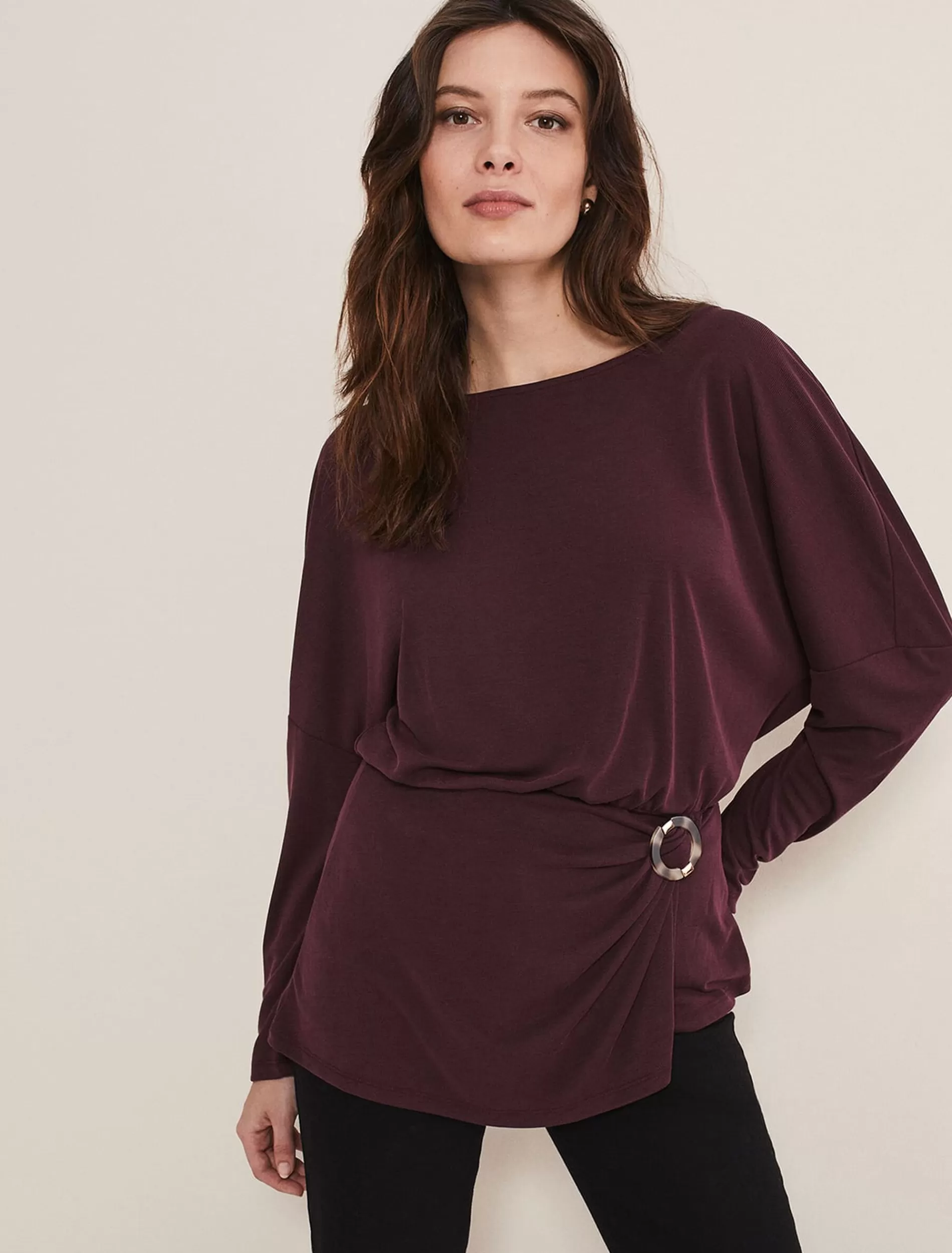 Phase Eight Lusinda Trim Detail Top Aubergine Online