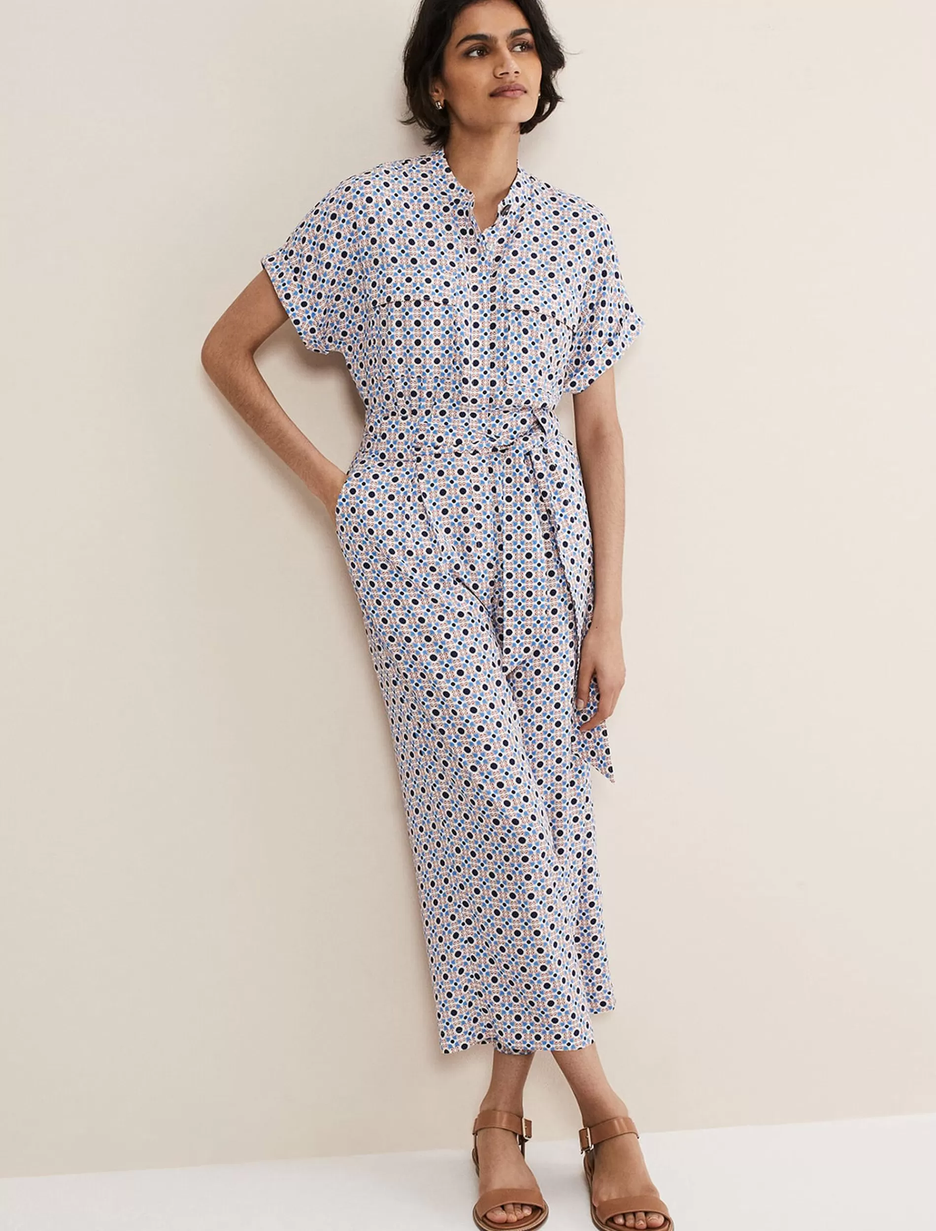 Phase Eight Lyla Jumpsuit Blue/Multi Discount
