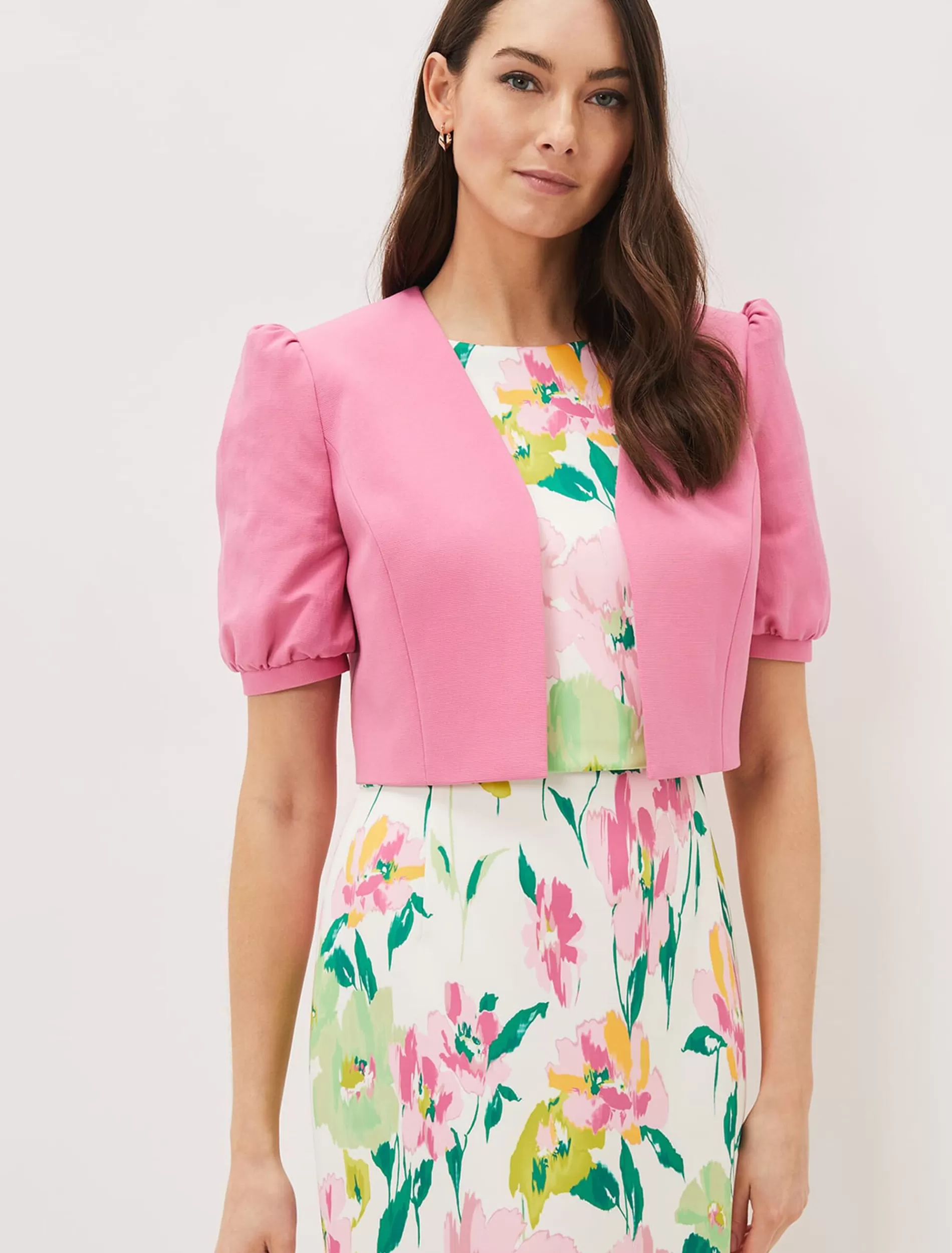Phase Eight Mabel Puff Sleeve Jacket Candy Pink Cheap
