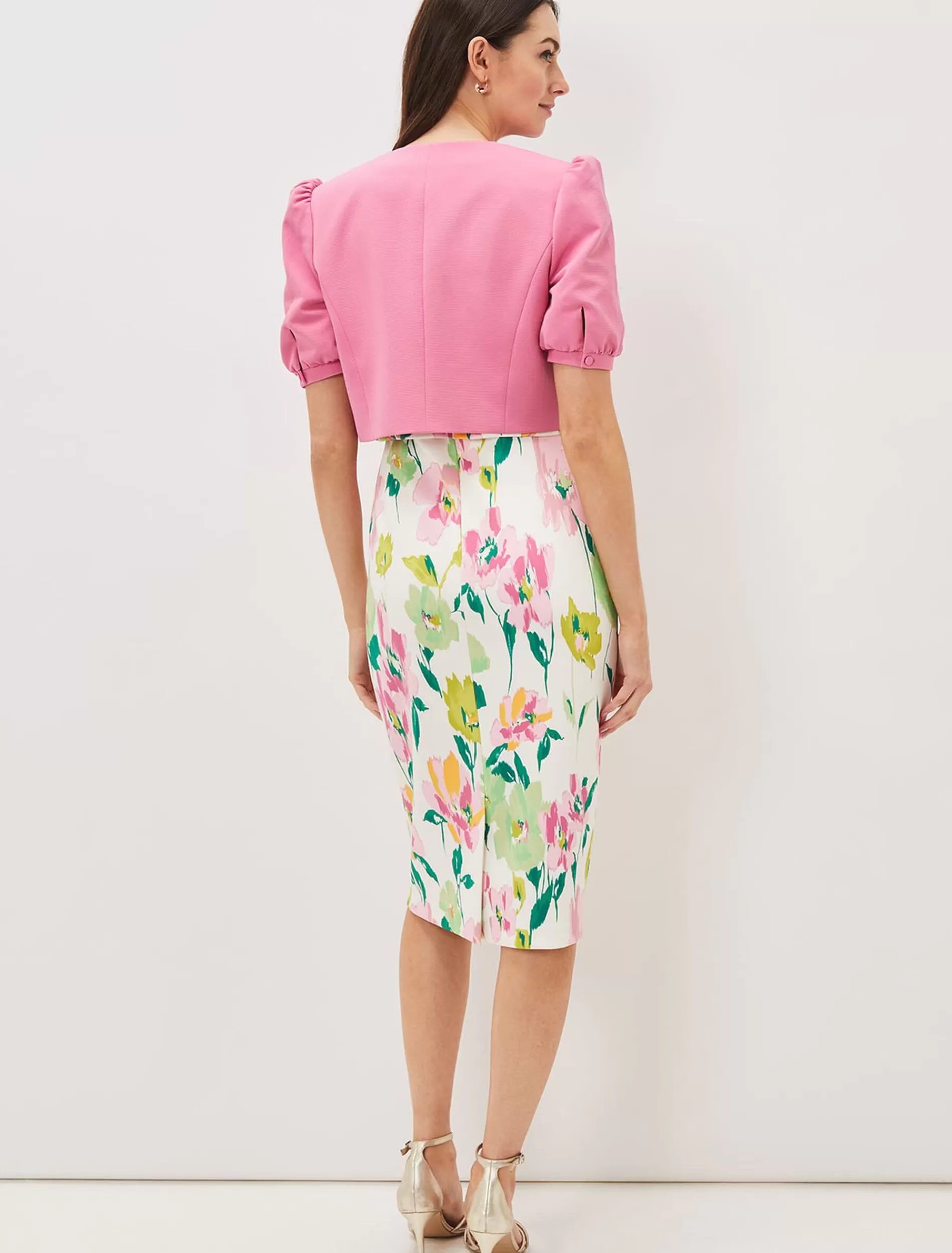 Phase Eight Mabel Puff Sleeve Jacket Candy Pink Cheap