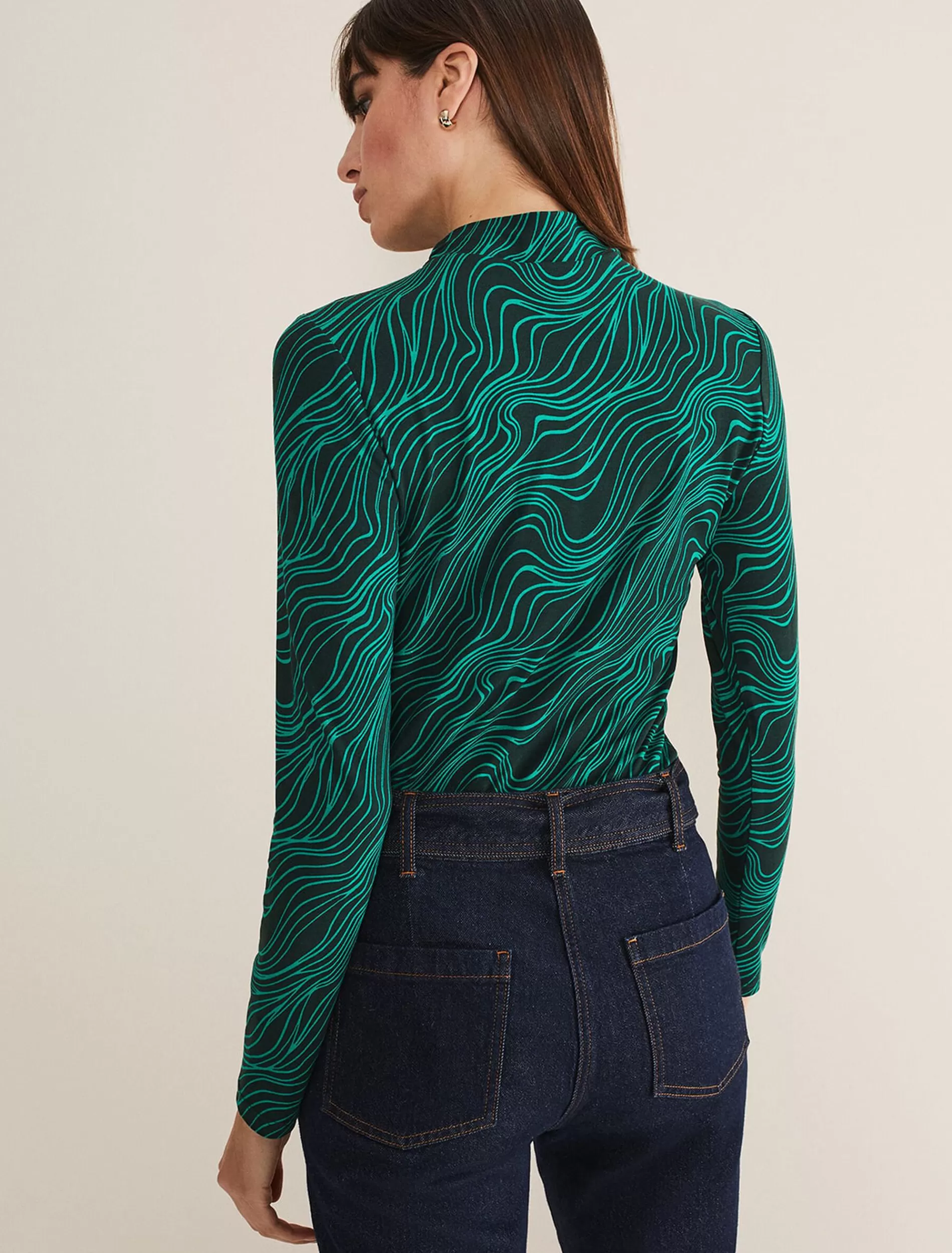 Phase Eight Macey High Neck Top Green Multi Best Sale