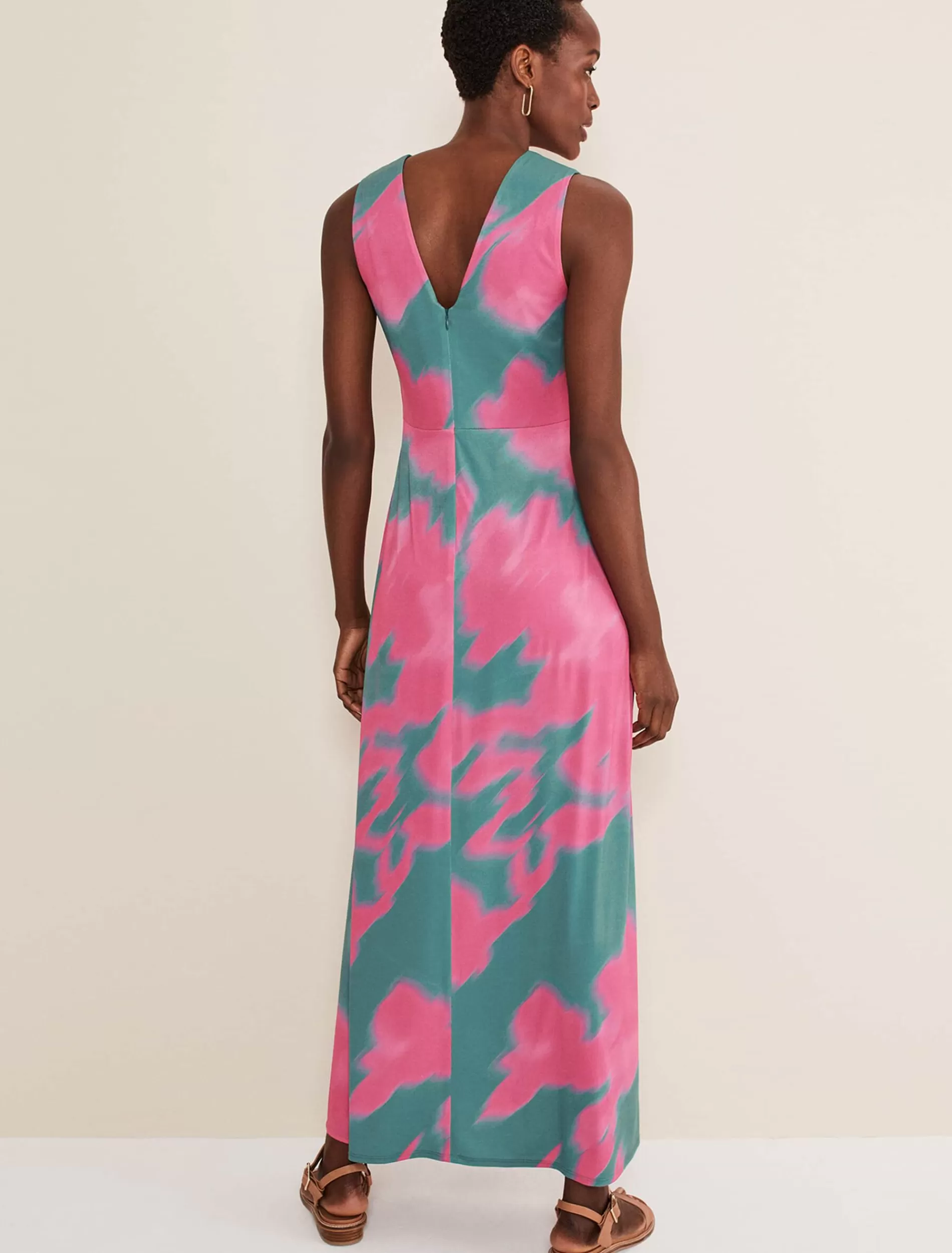 Phase Eight Madison Abstract Maxi Dress Pink/Green Fashion