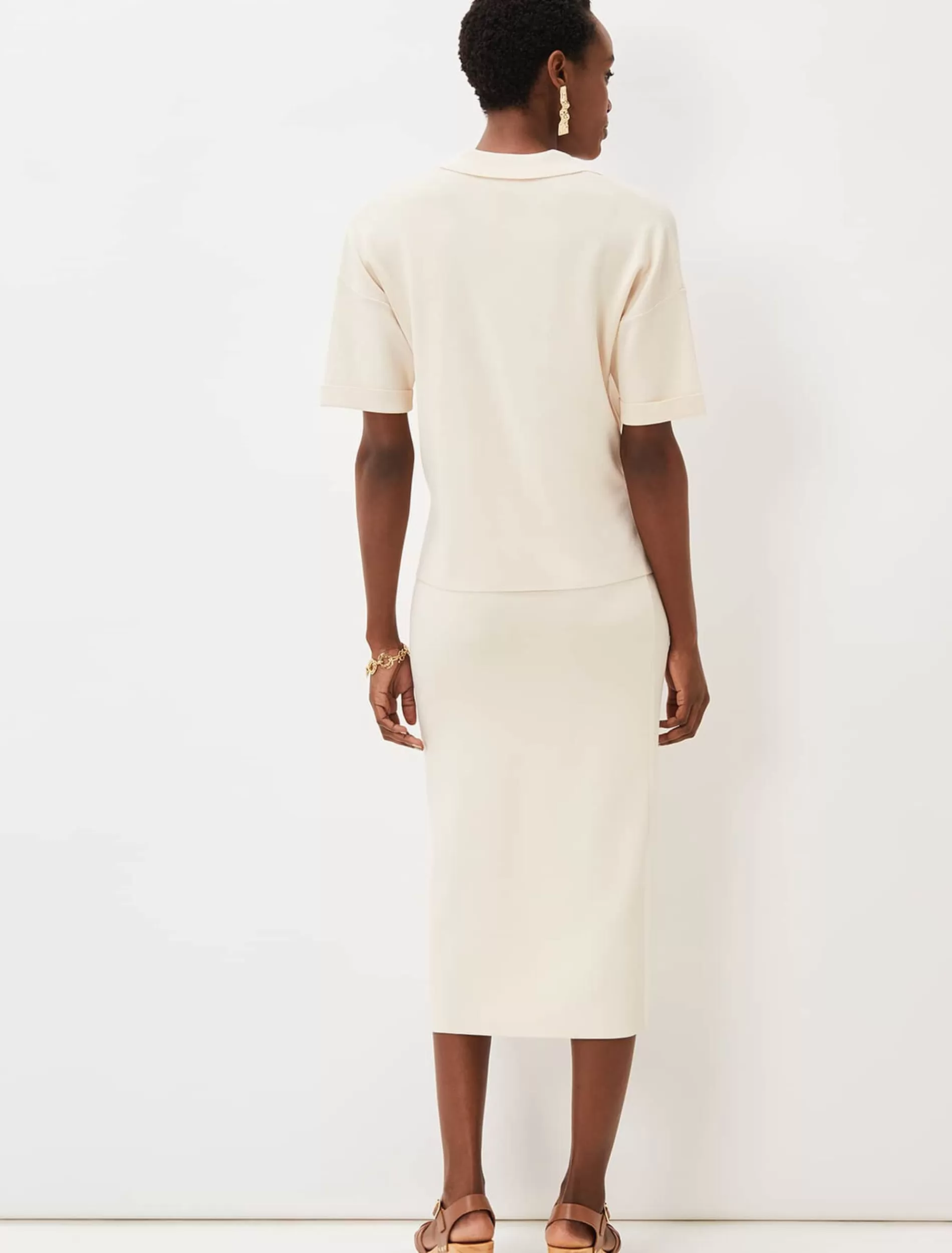 Phase Eight Mae T-Shirt Button Knit Buttermilk Shop