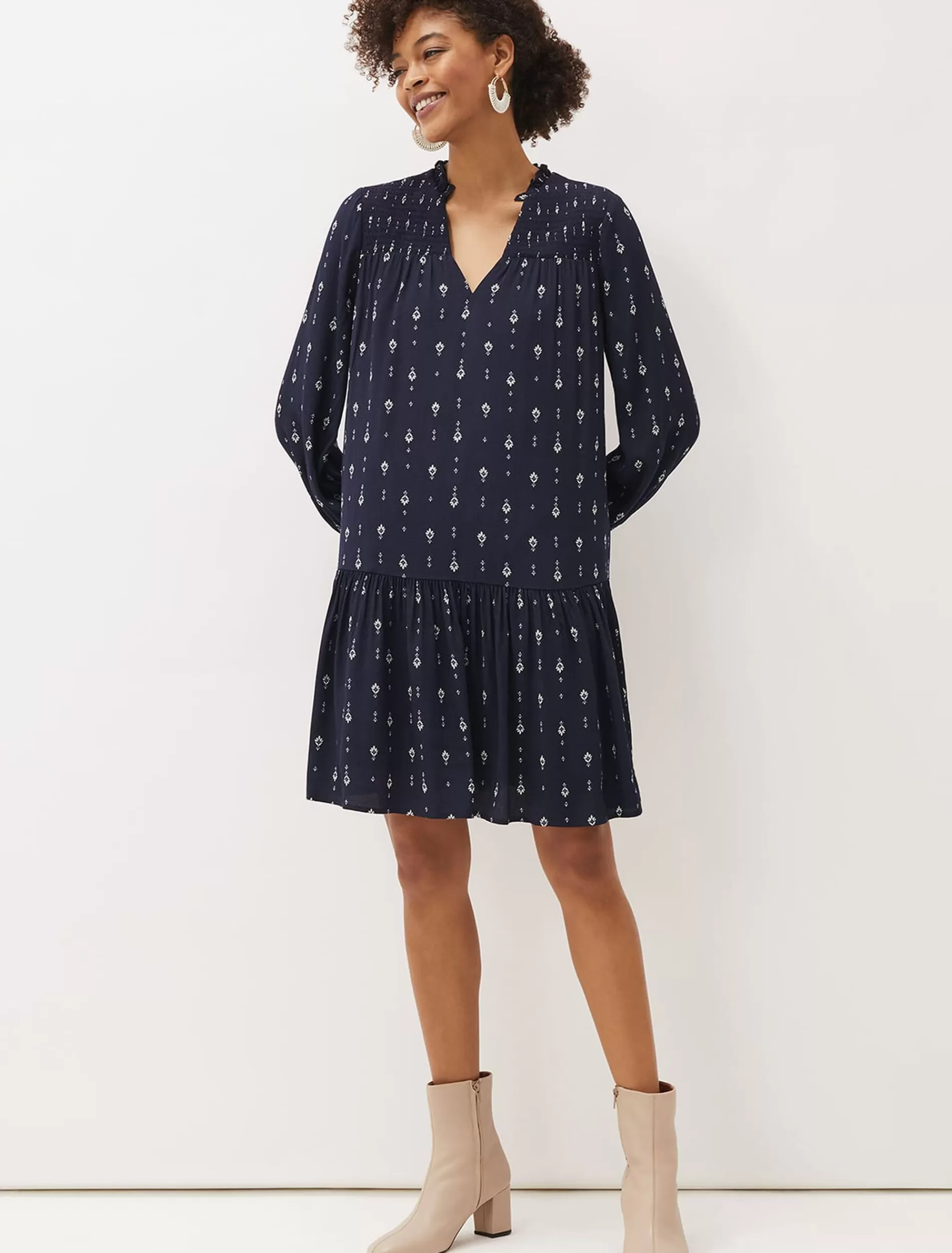 Phase Eight Magda Geometric Print Swing Dress Multi-Coloured Sale